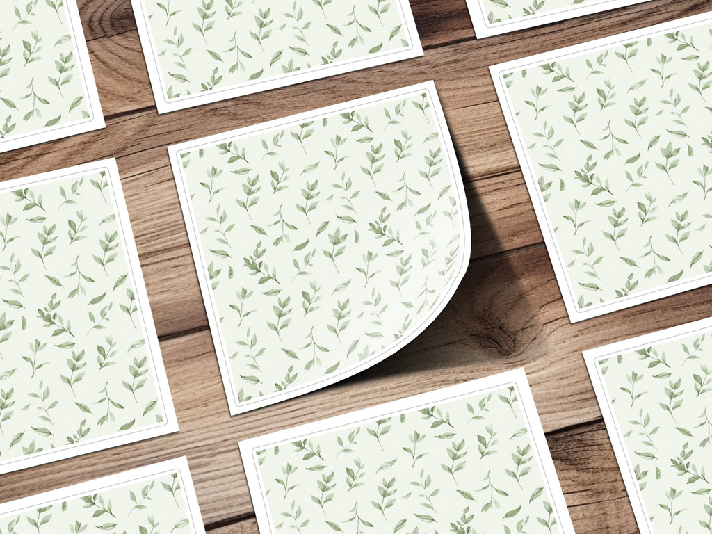 Green Leaf Pattern Custom Sizable Wall Art Sheets