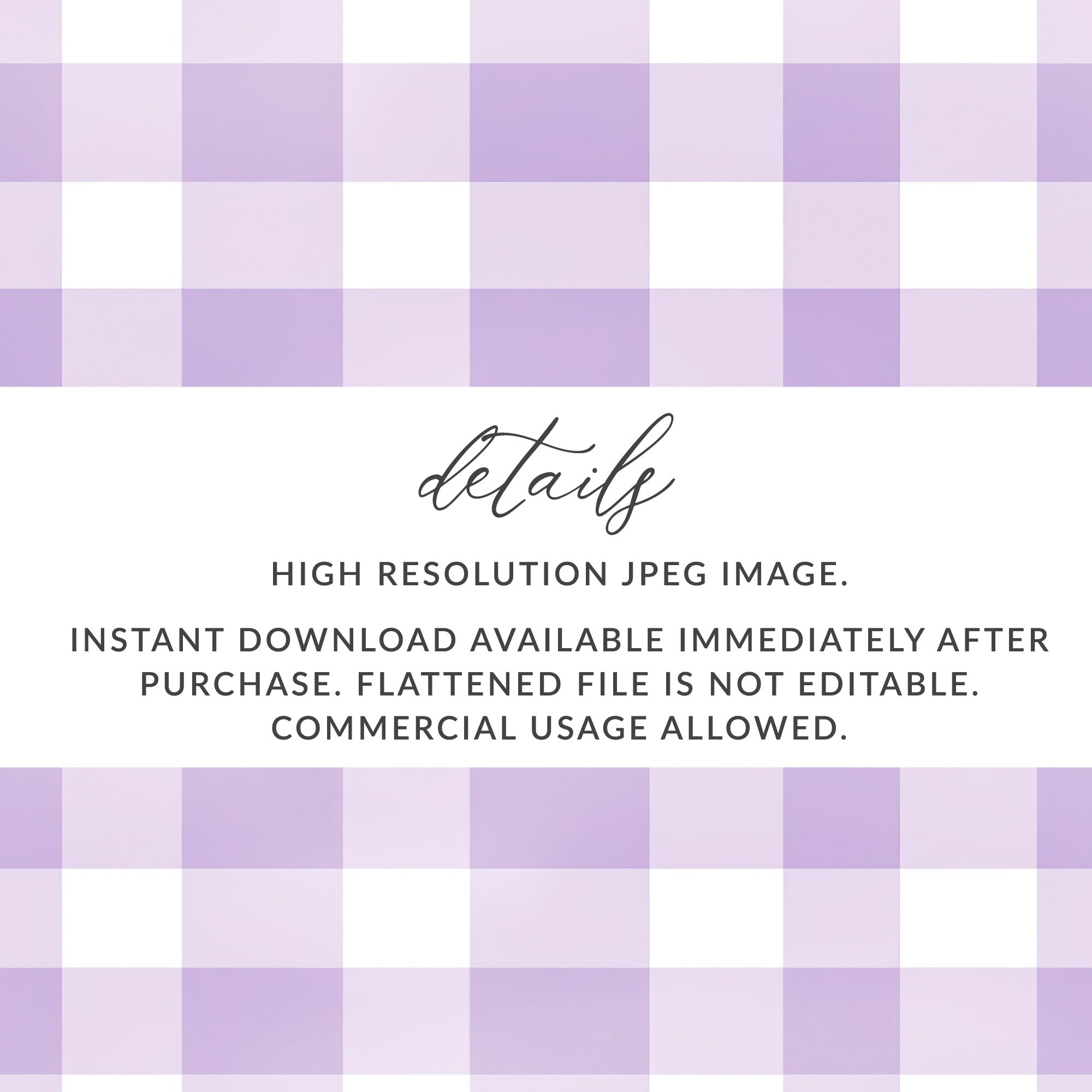Purple Gingham Checkered Digital Download Image