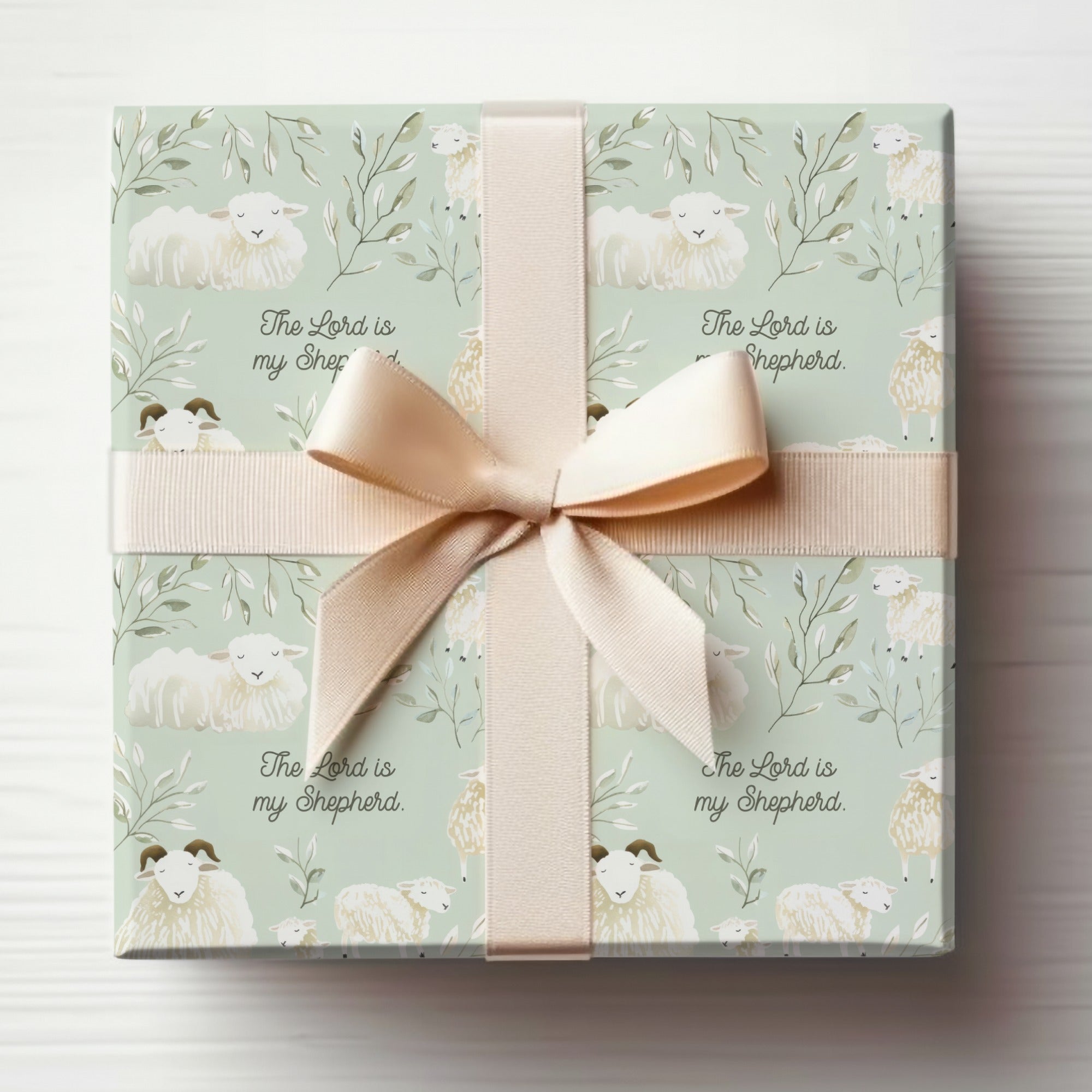 The Lord is My Shepherd Wrapping Paper Gift Box