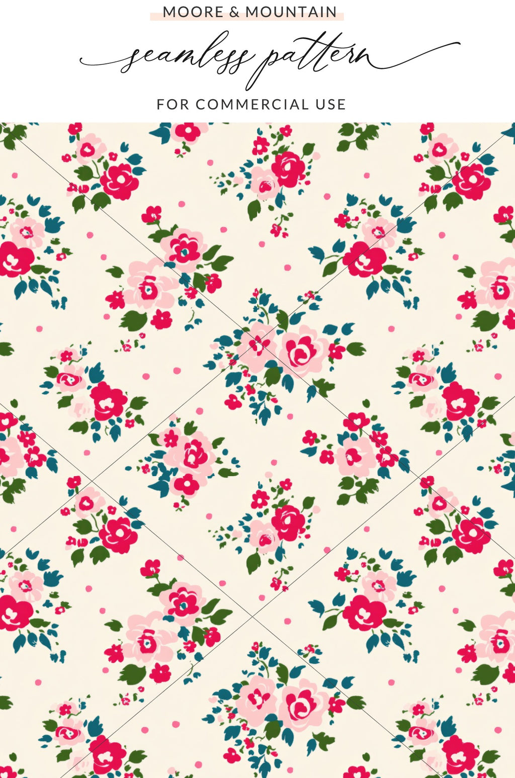 Vibrant Floral Seamless Pattern for Commercial Use