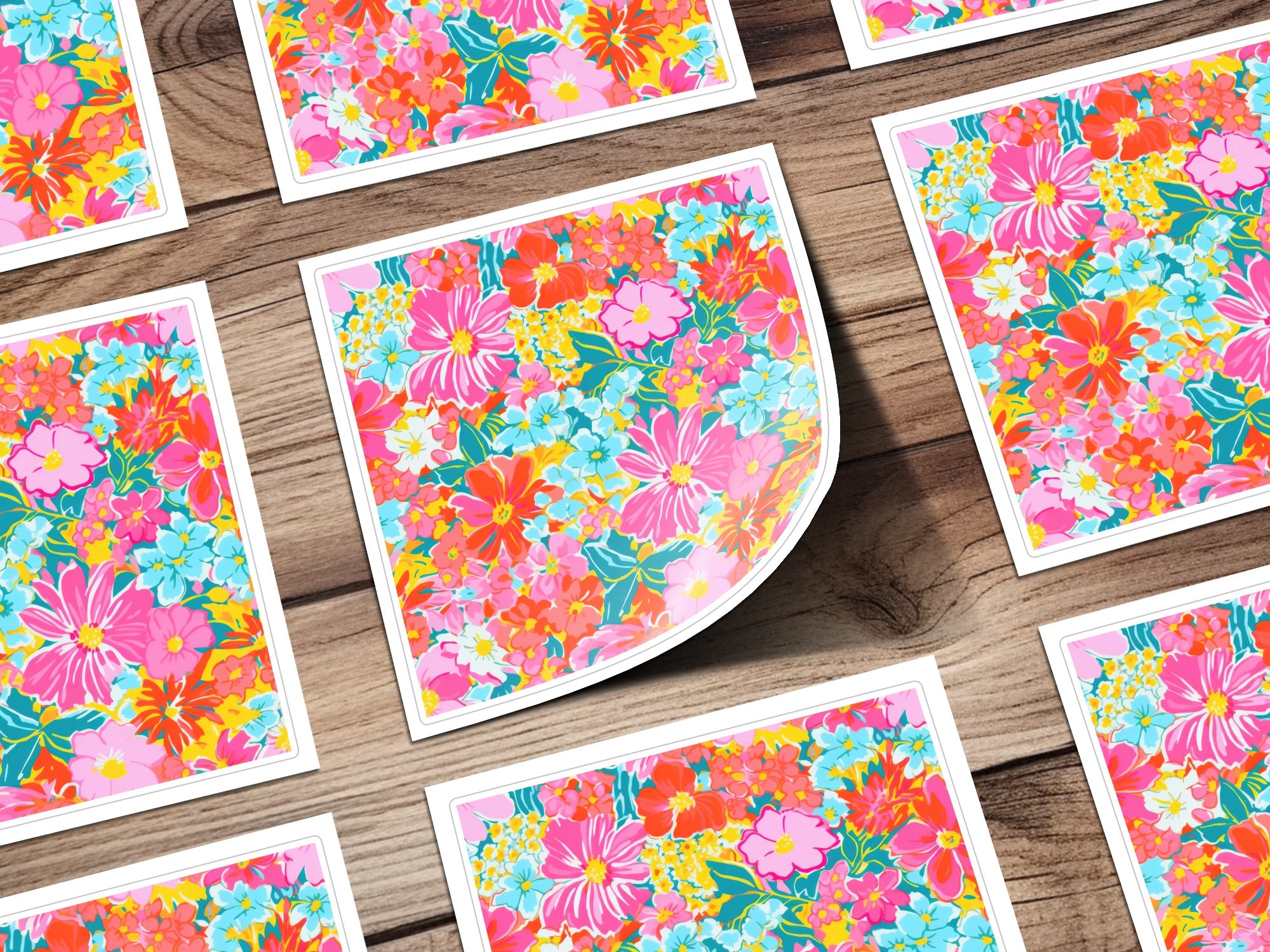 Colorful Vibrant Floral Design Sheet Sticker Set