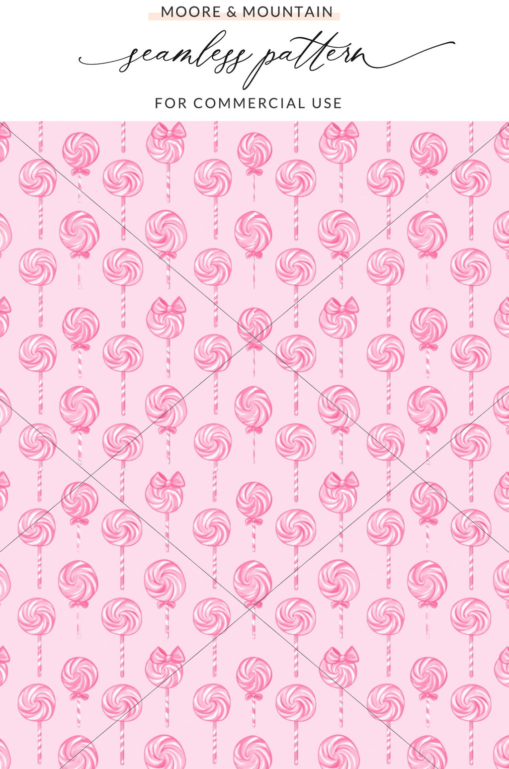 Pink Lollipop Seamless Pattern for Commercial Use