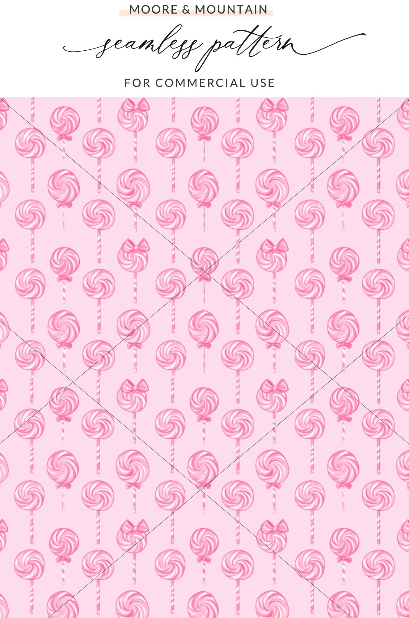 Pink Lollipop Seamless Pattern for Commercial Use