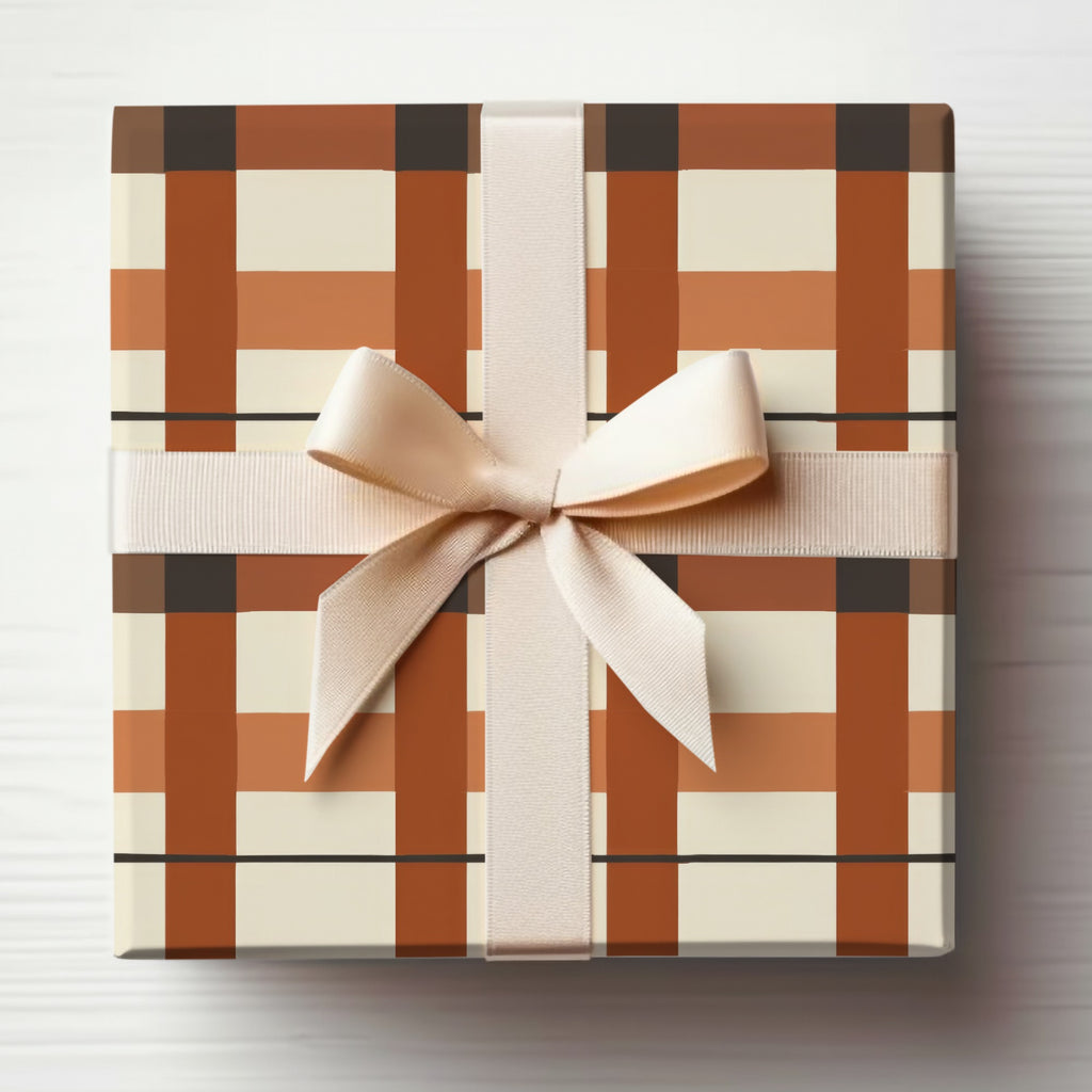 Elegant Plaid Pattern Gift Box with Ribbon for Special Occasions