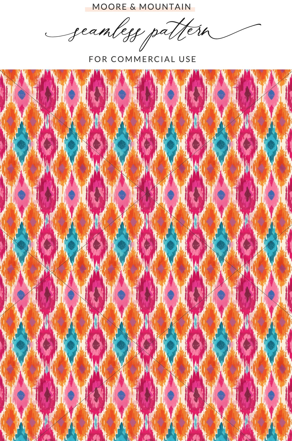 Vibrant Ikat Seamless Pattern for Commercial Use