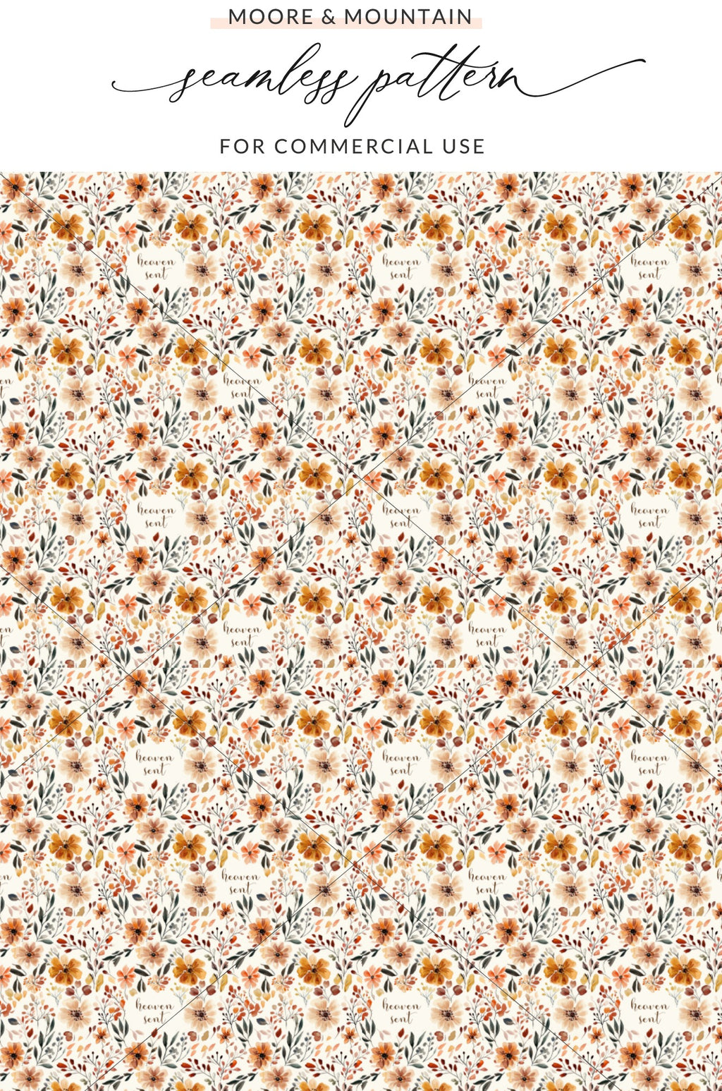 Moore & Mountain seamless pattern for commercial use