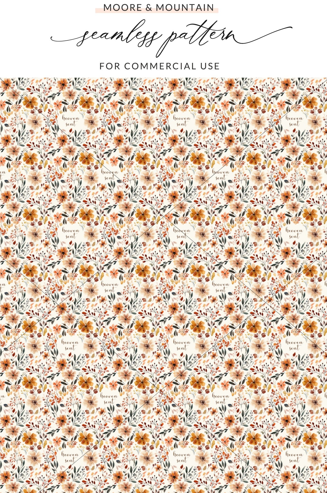 Moore & Mountain seamless pattern for commercial use