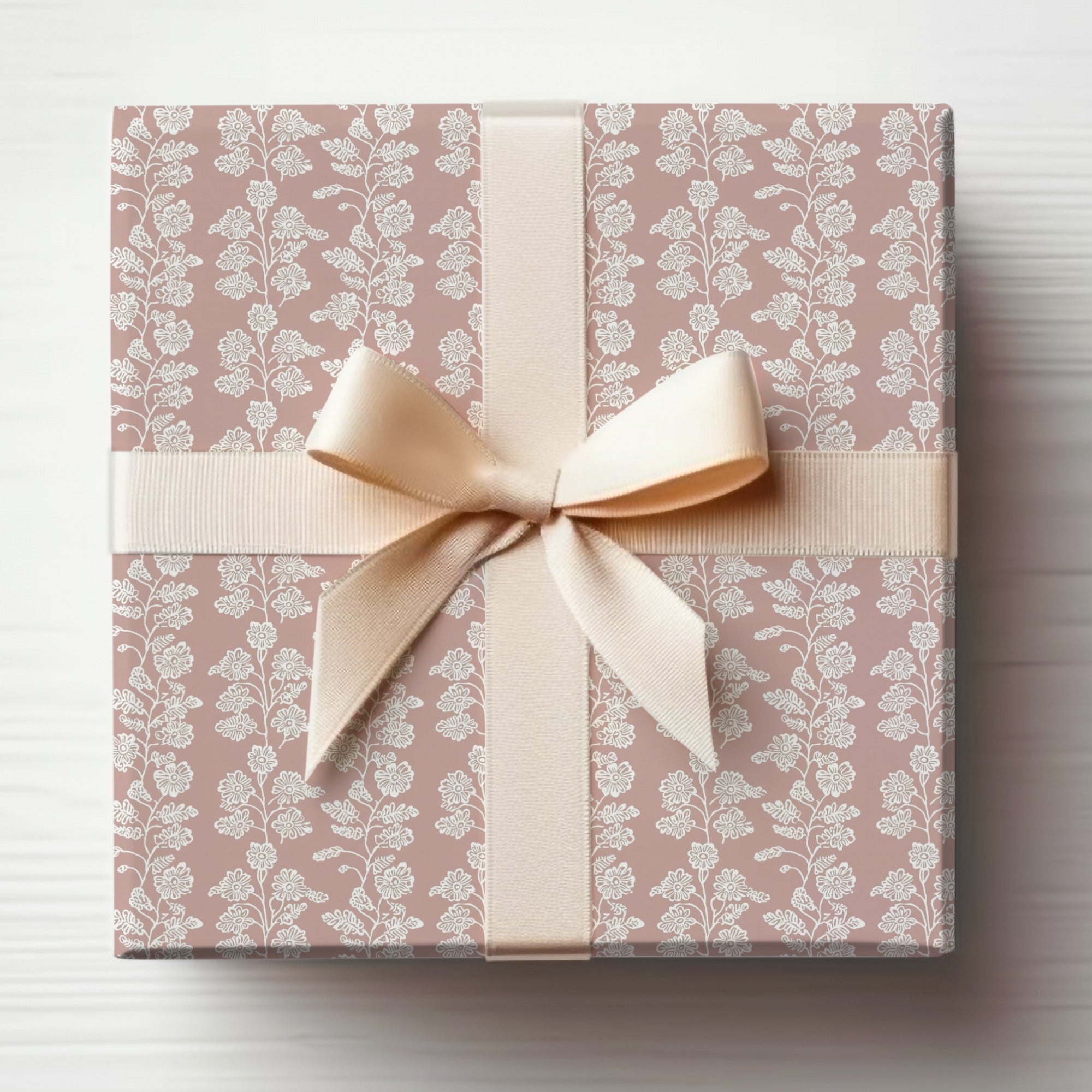 Elegant Gift Box with White Floral Design