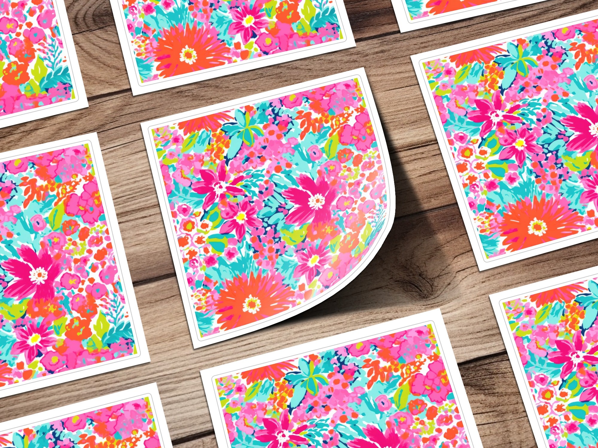 Colorful Festive Floral Pattern Decorative Paper Set