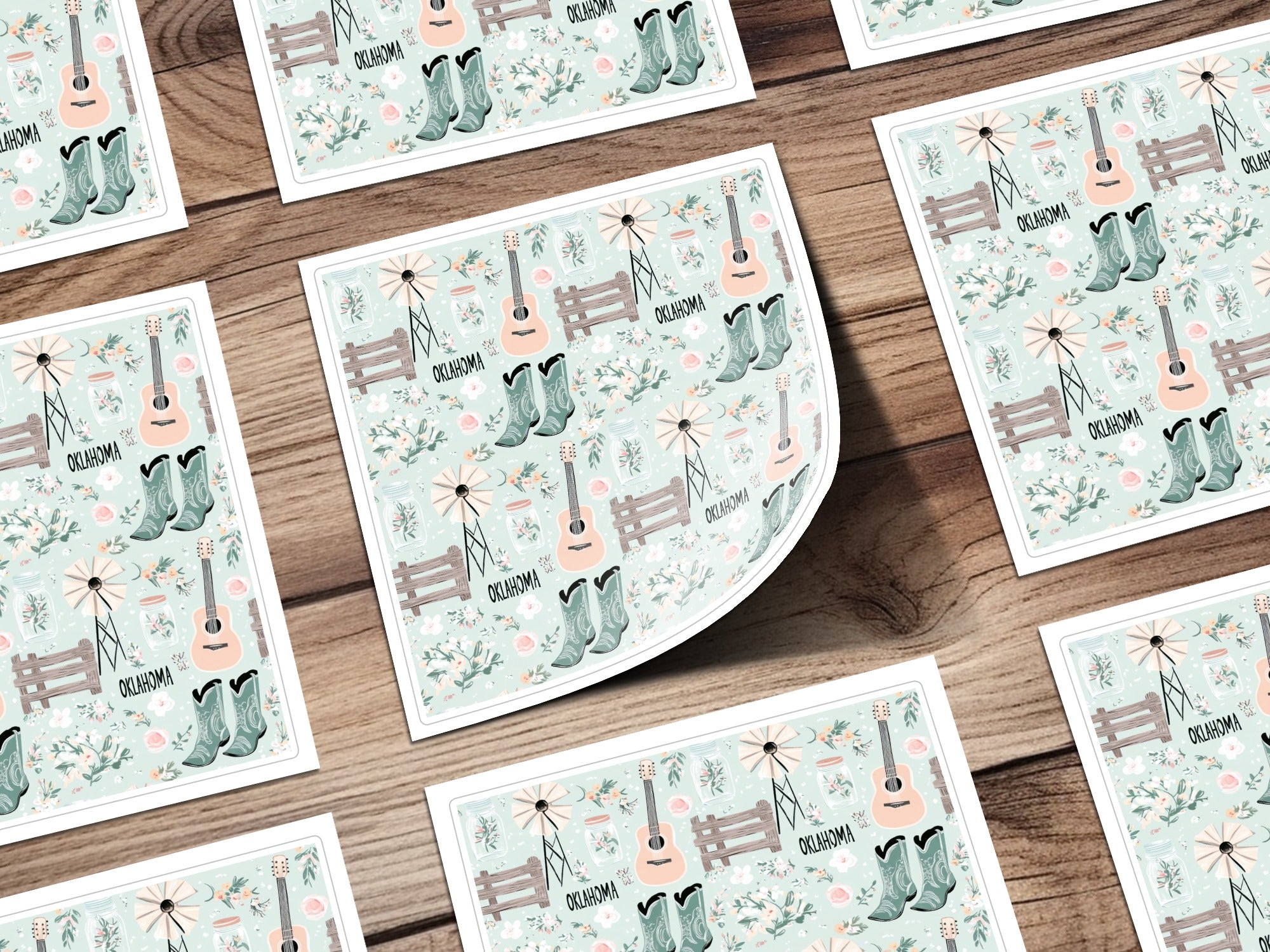 Oklahoma Western Themed Decorative Sticker Sheets