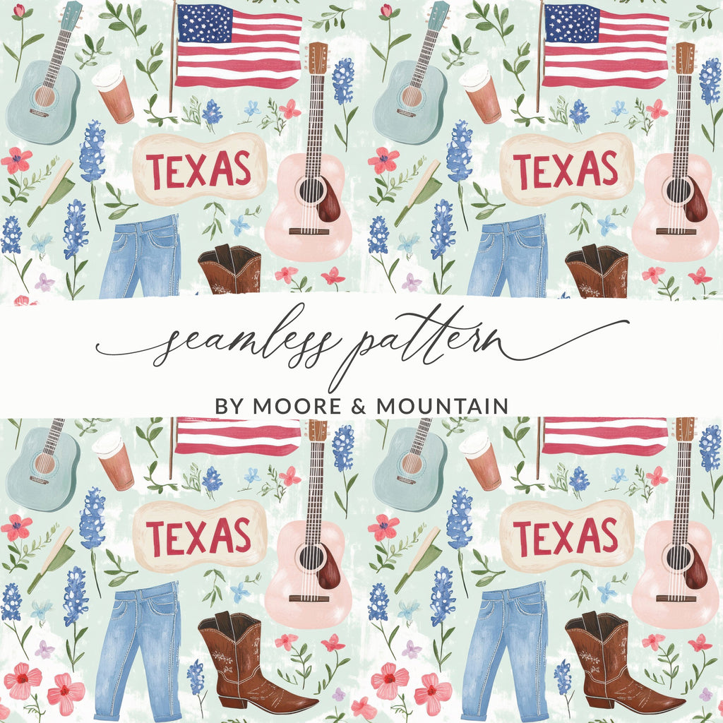 Texas Inspired Seamless Pattern by Moore and Mountain