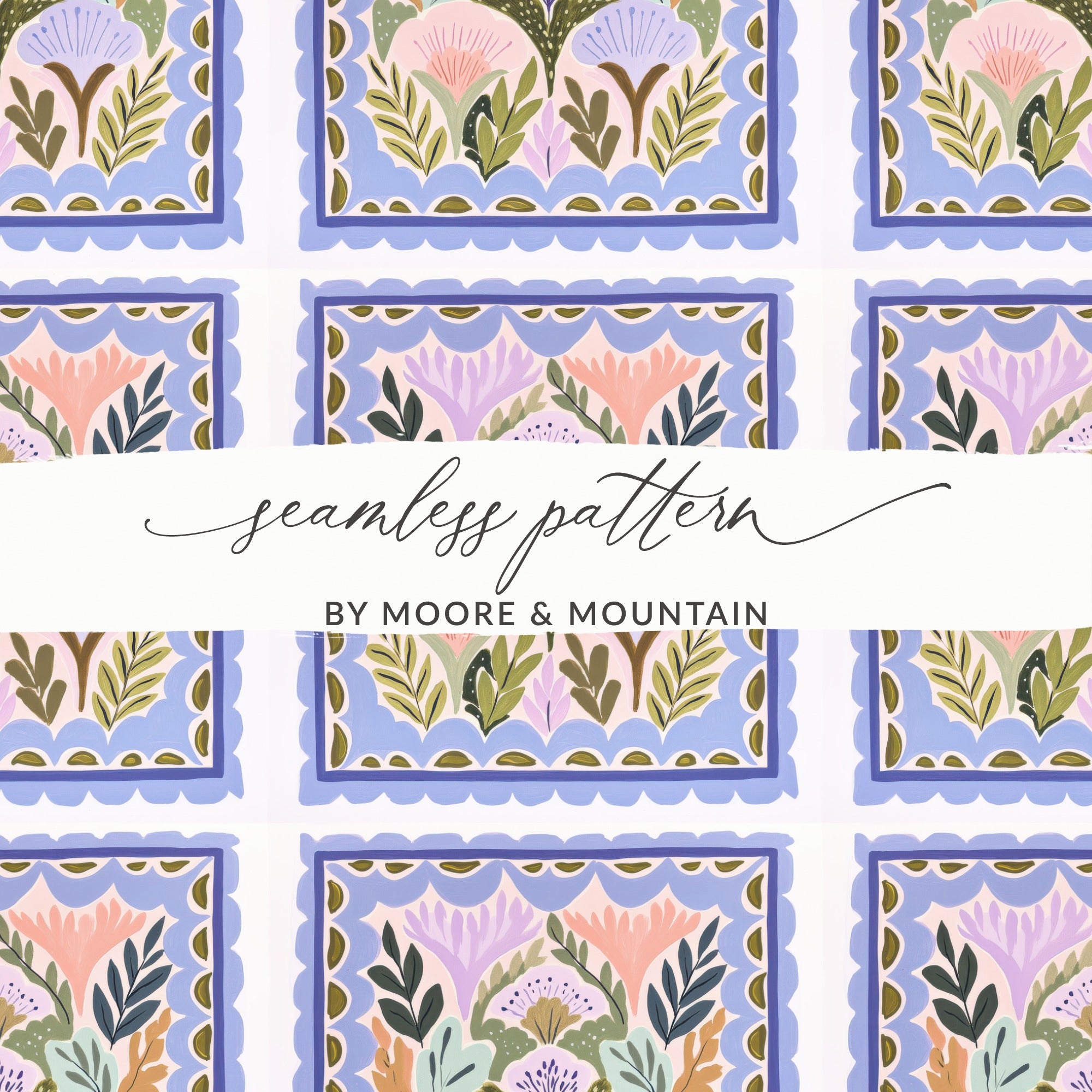 Floral Tile Inspired Seamless Pattern Design