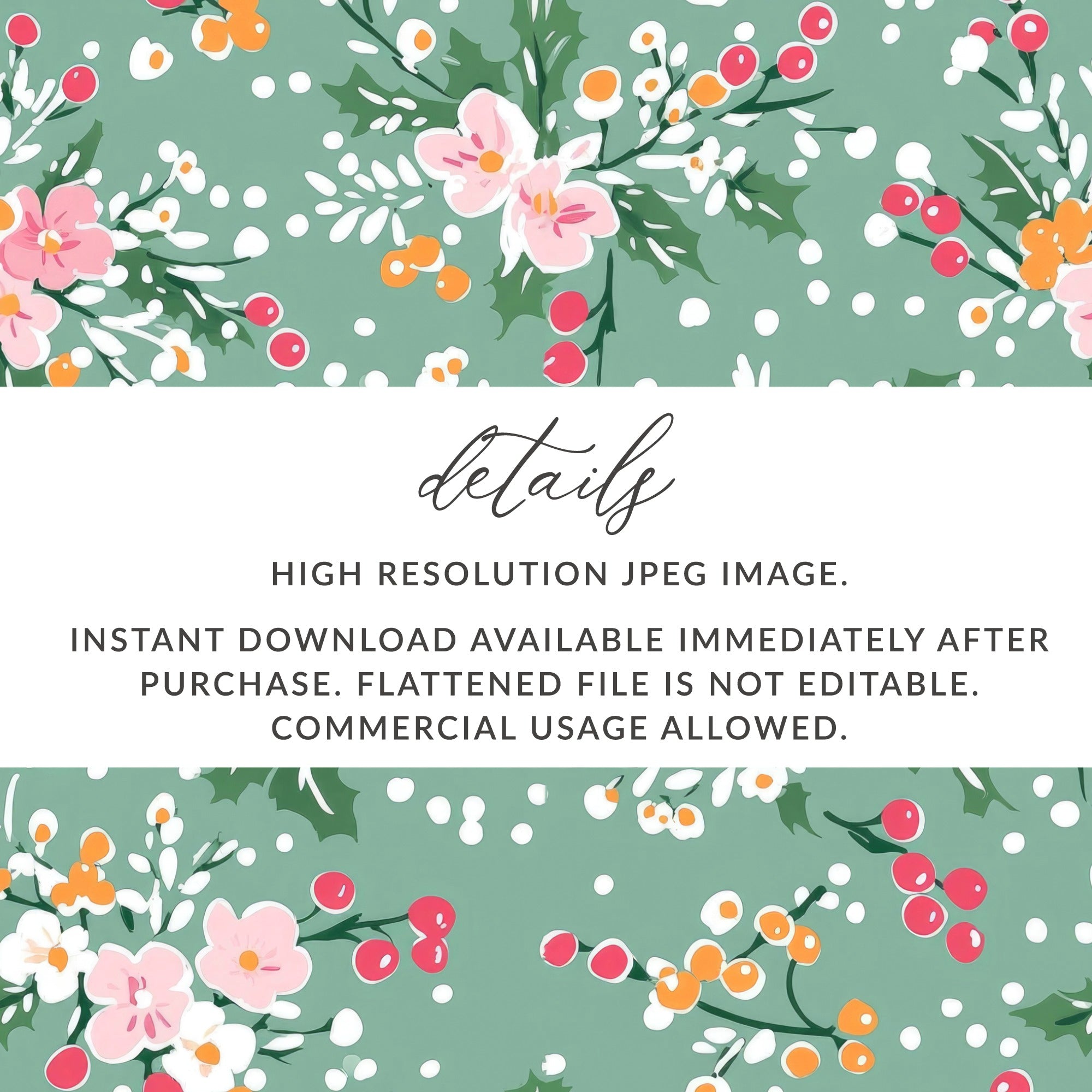 Floral Pattern High Resolution JPEG Instant Download