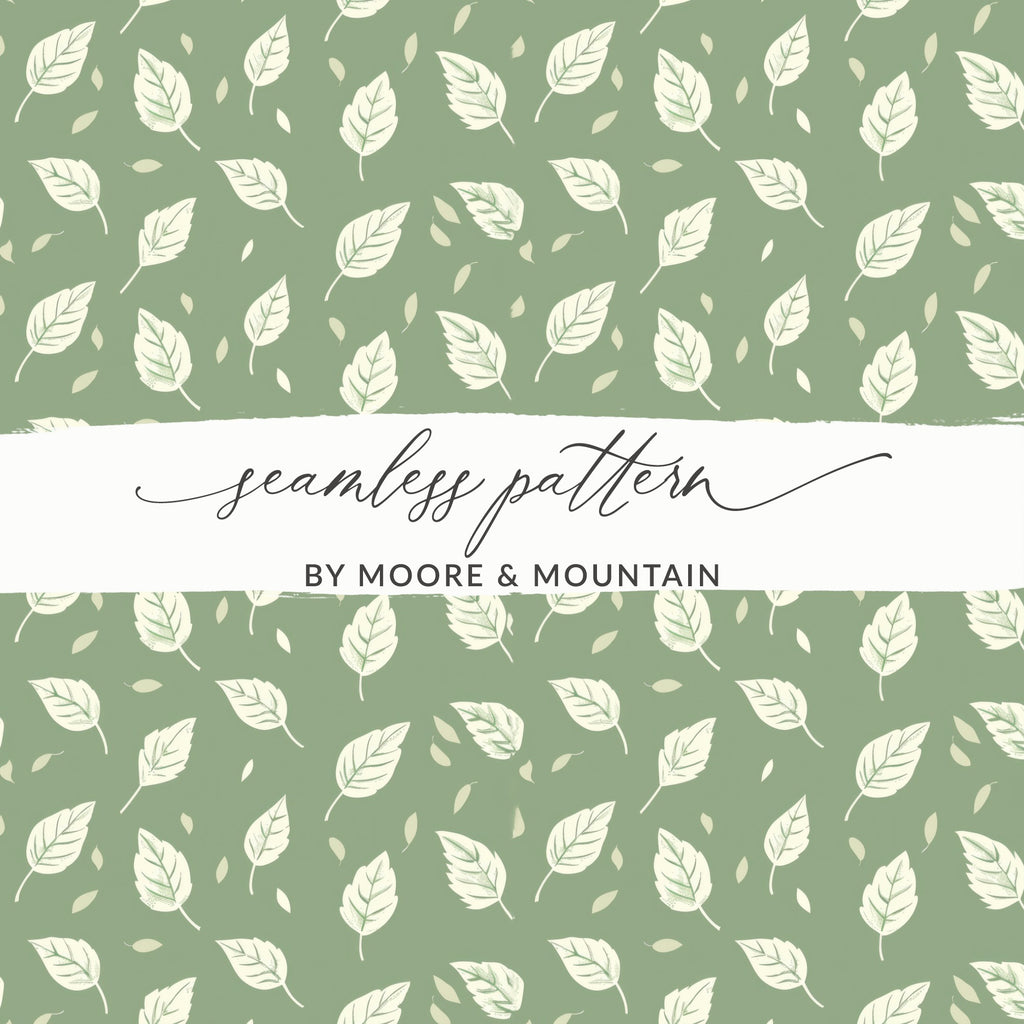 Green Leaf Seamless Pattern by Moore & Mountain design