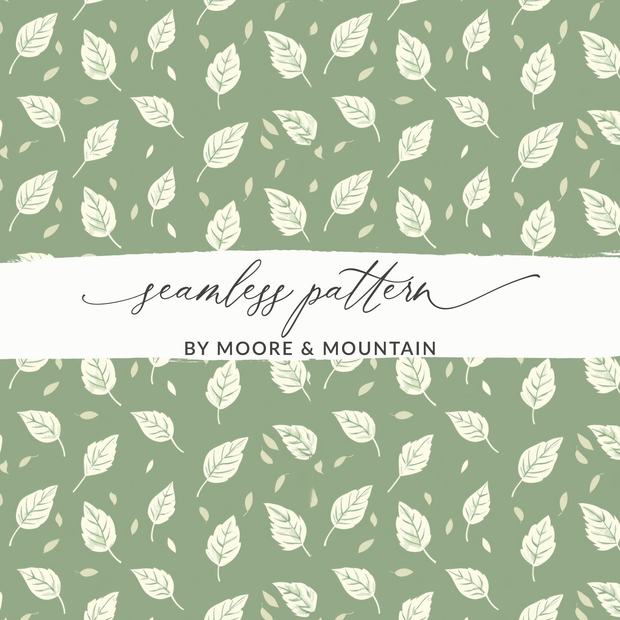 Green Leaf Seamless Pattern by Moore & Mountain design