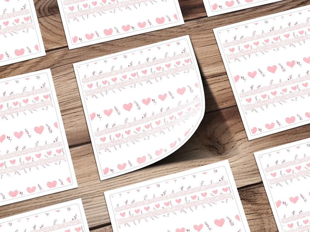 Pink Heart Pattern on White Background Card product