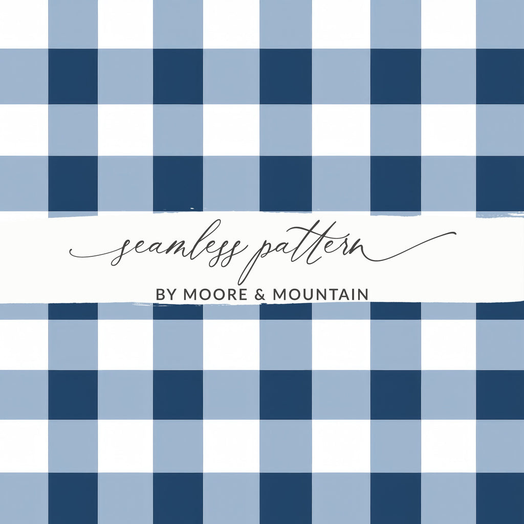 Blue and White Seamless Pattern by Moore & Mountain Design