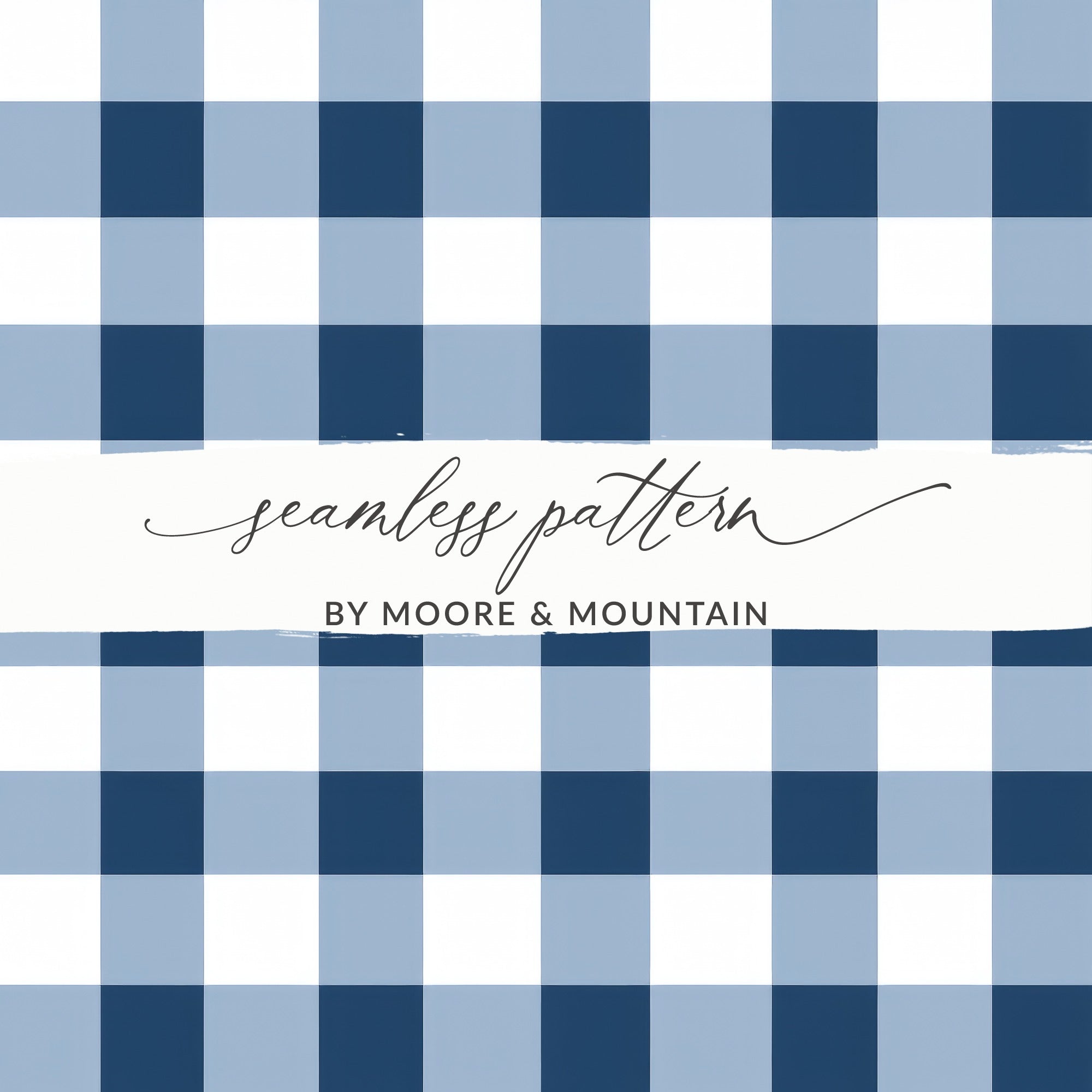 Blue and White Seamless Pattern by Moore & Mountain Design