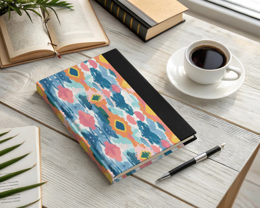 Vibrant Abstract Floral Hardcover Journal Notebook