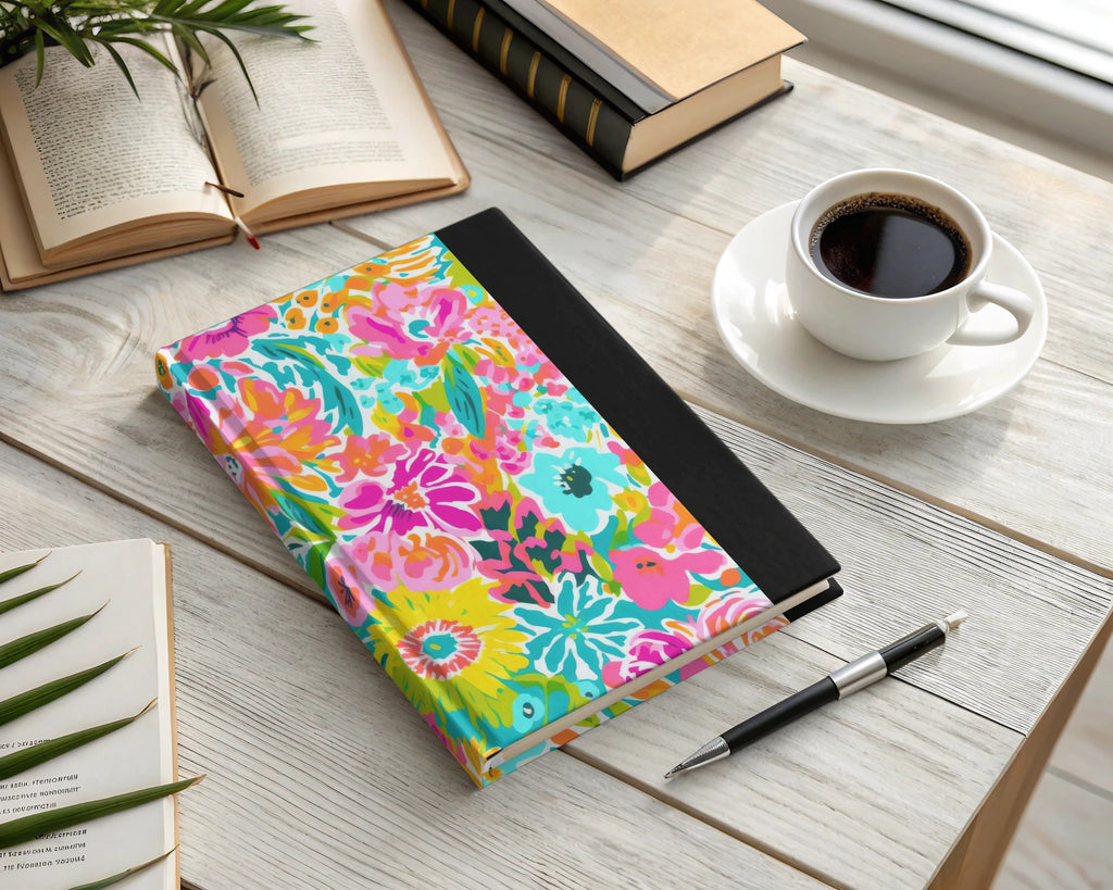 Vibrant Floral Pattern Hardcover Notebook for Creative Minds