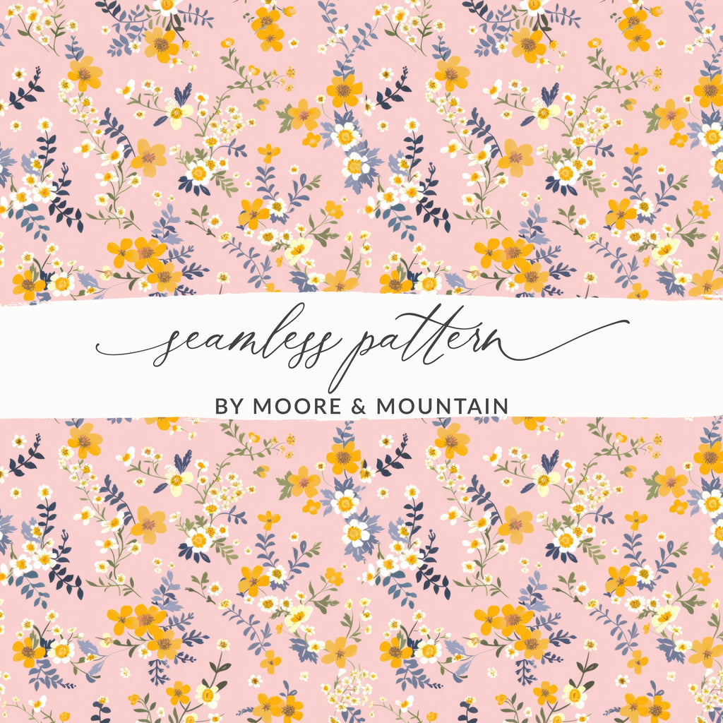 Pink Floral Seamless Pattern By Moore and Mountain
