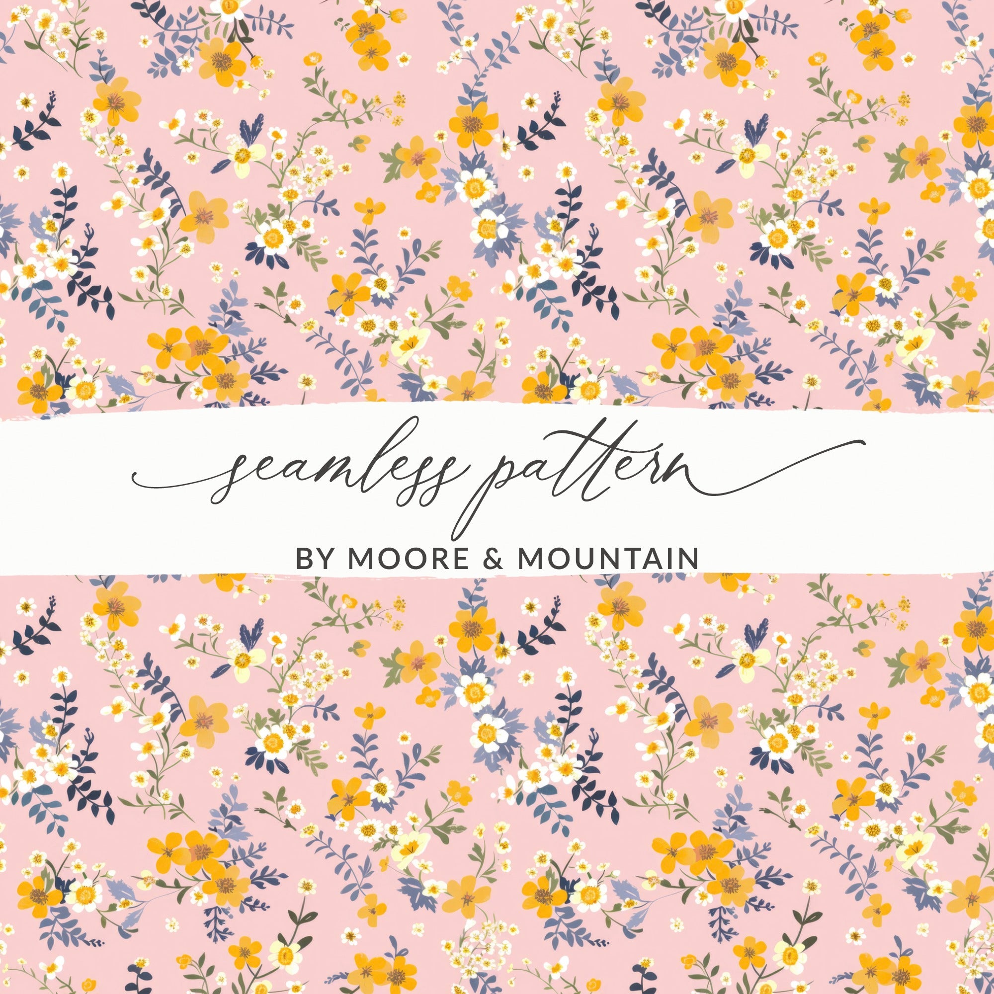 Pink Floral Seamless Pattern By Moore and Mountain