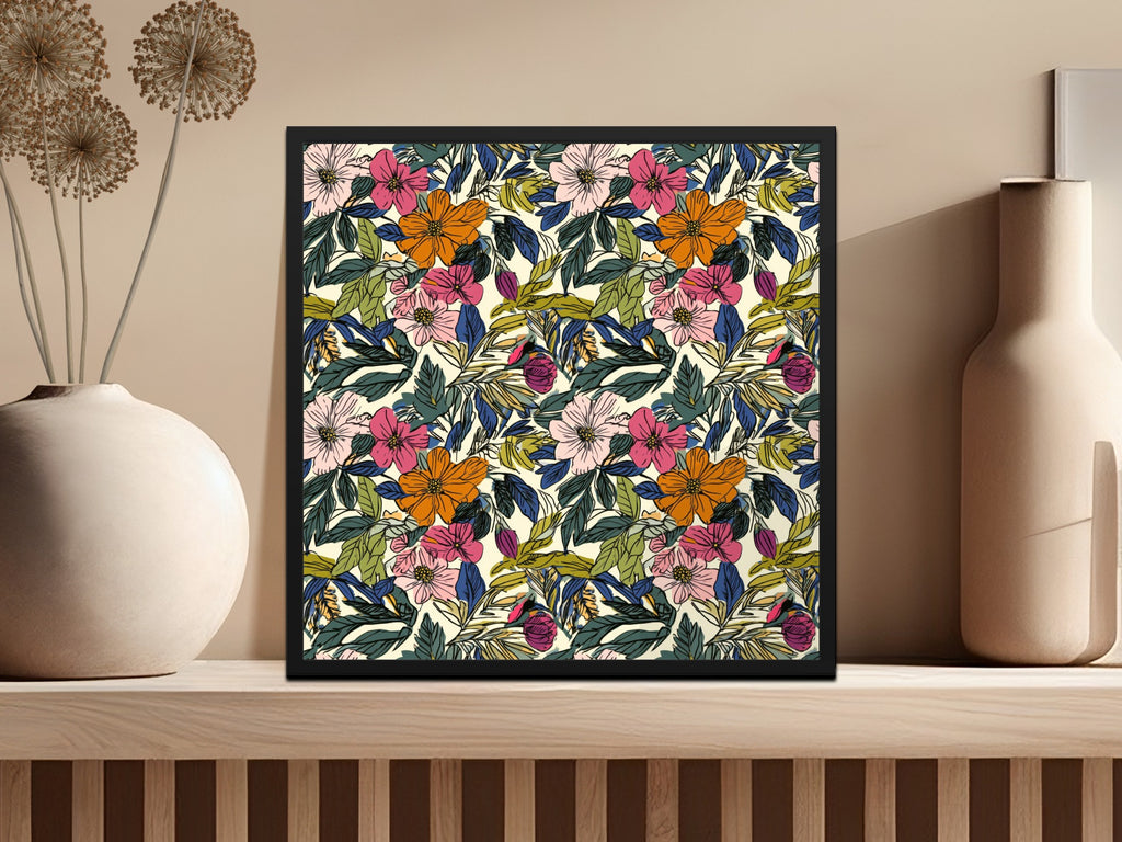 Colorful Floral Pattern Art Print for Home Decor