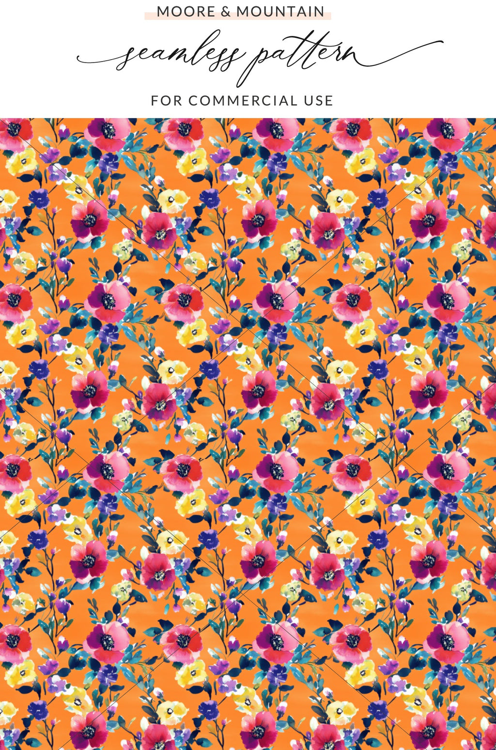 Bright Floral Seamless Pattern for Commercial Use Product