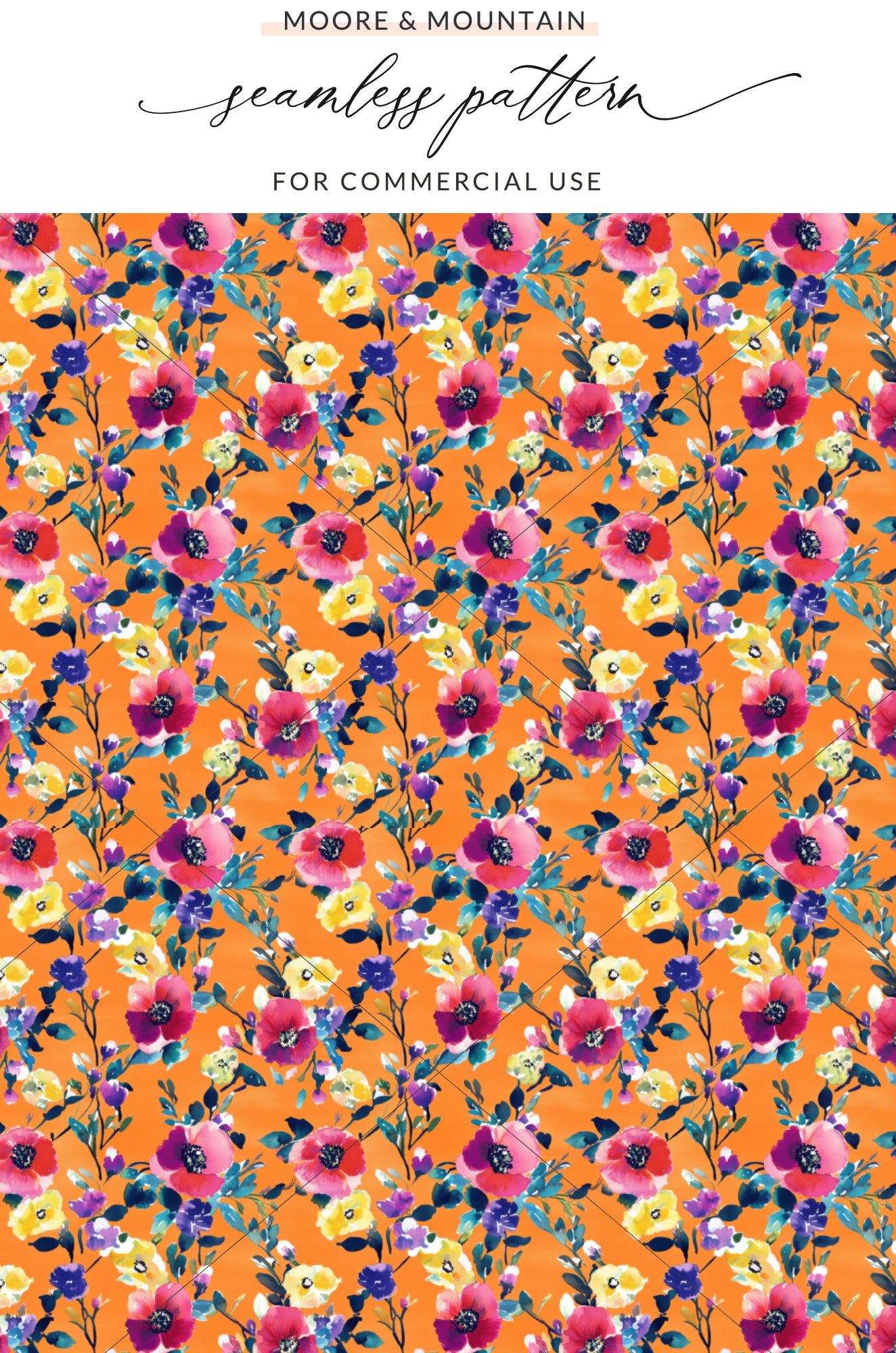 Bright Floral Seamless Pattern for Commercial Use Product
