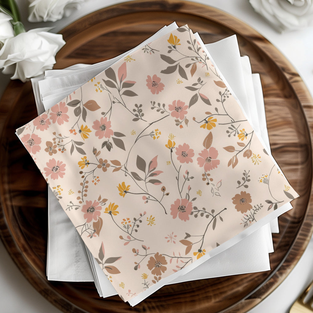 Elegant Floral Print Decorative Paper Napkins