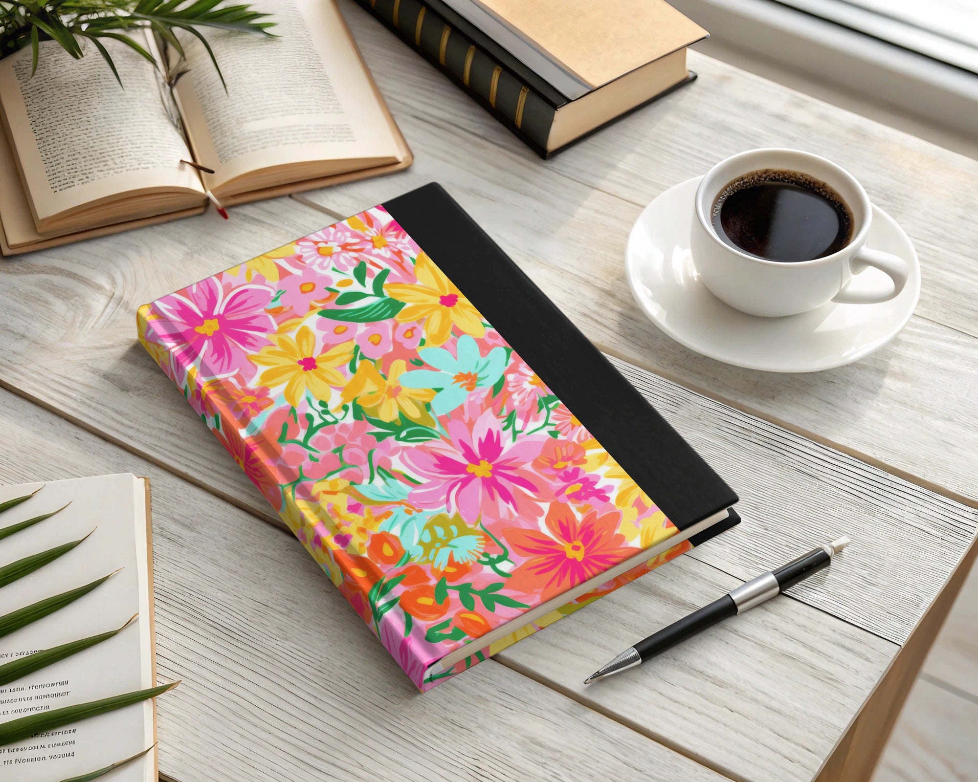 Colorful Floral Design Hardcover Journal or Notebook