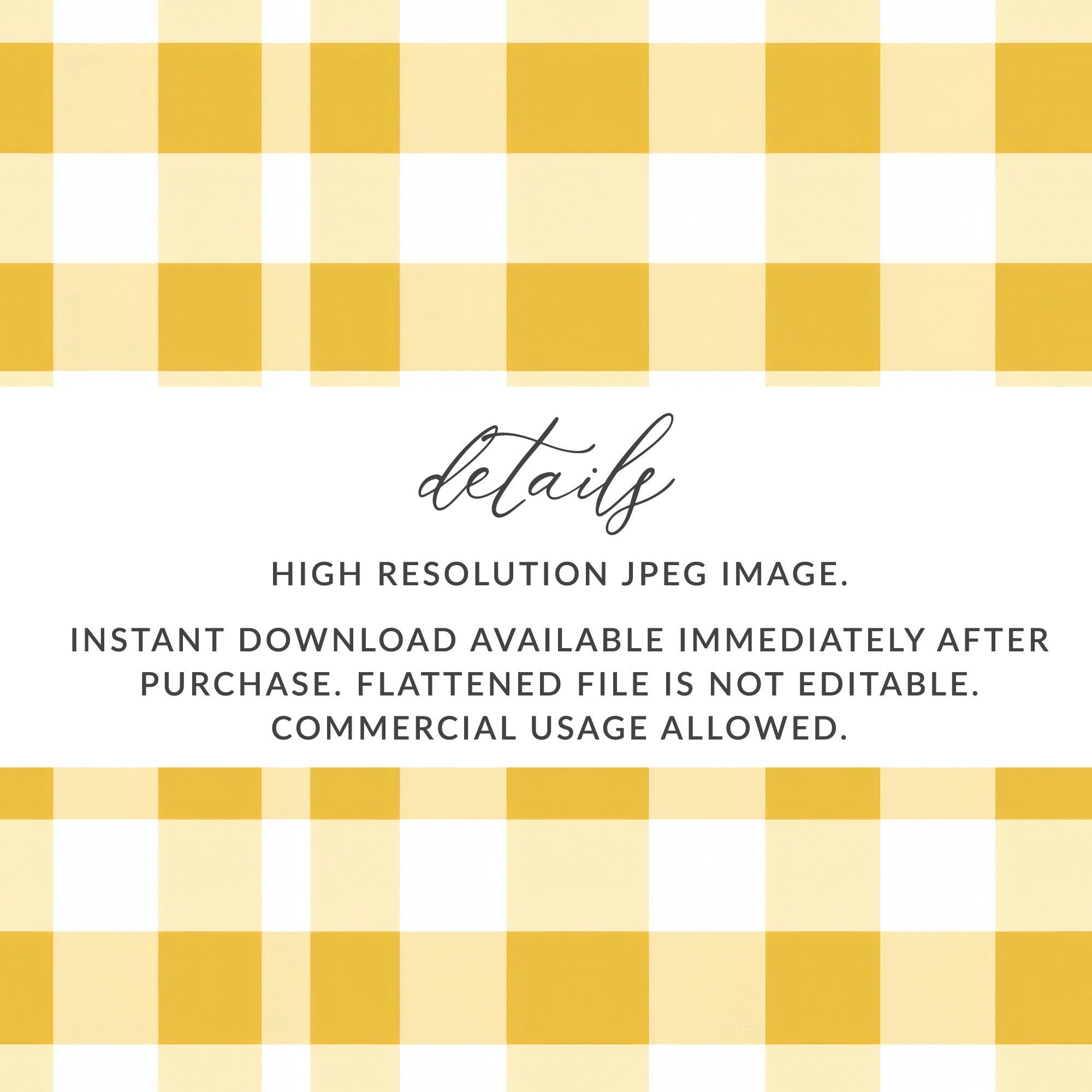 High Resolution Yellow Gingham JPEG Image for Download
