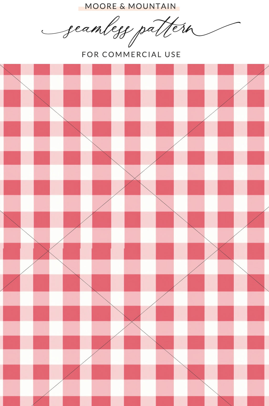 Red and White Gingham Seamless Pattern for Commercial Use