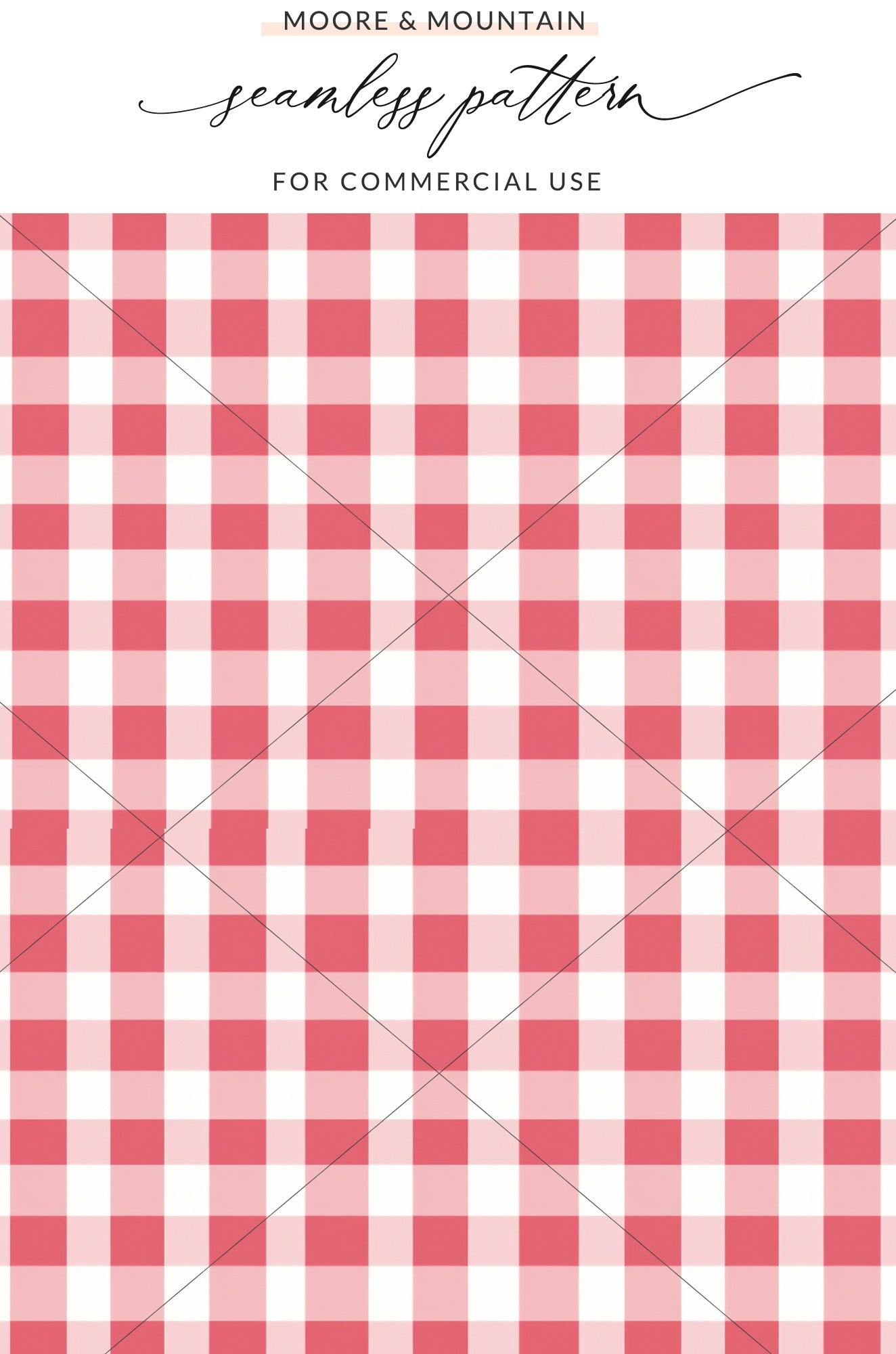 Red and White Gingham Seamless Pattern for Commercial Use