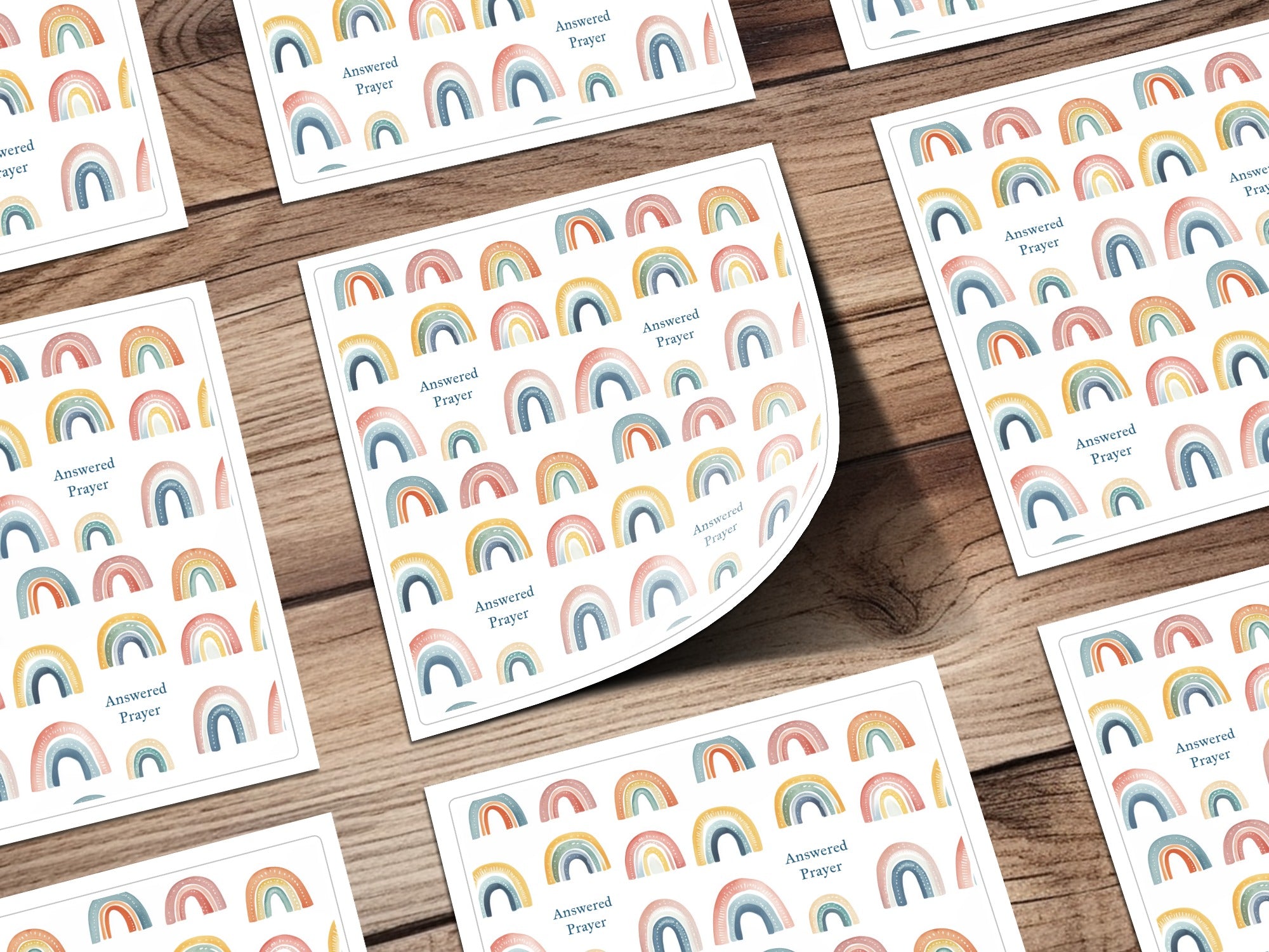 Answered Prayer Rainbow Printable Card Sheet