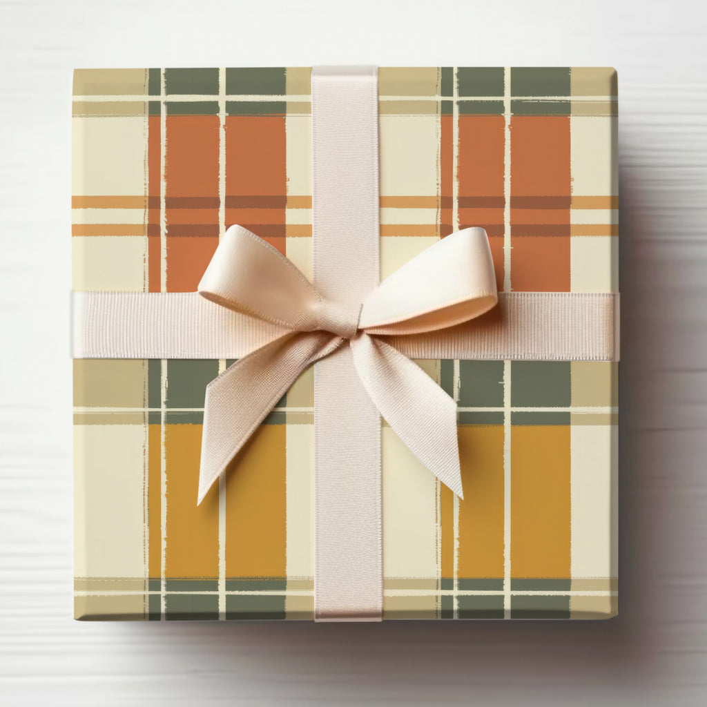 Elegant Plaid Gift Box with Ribbon for Special Occasions