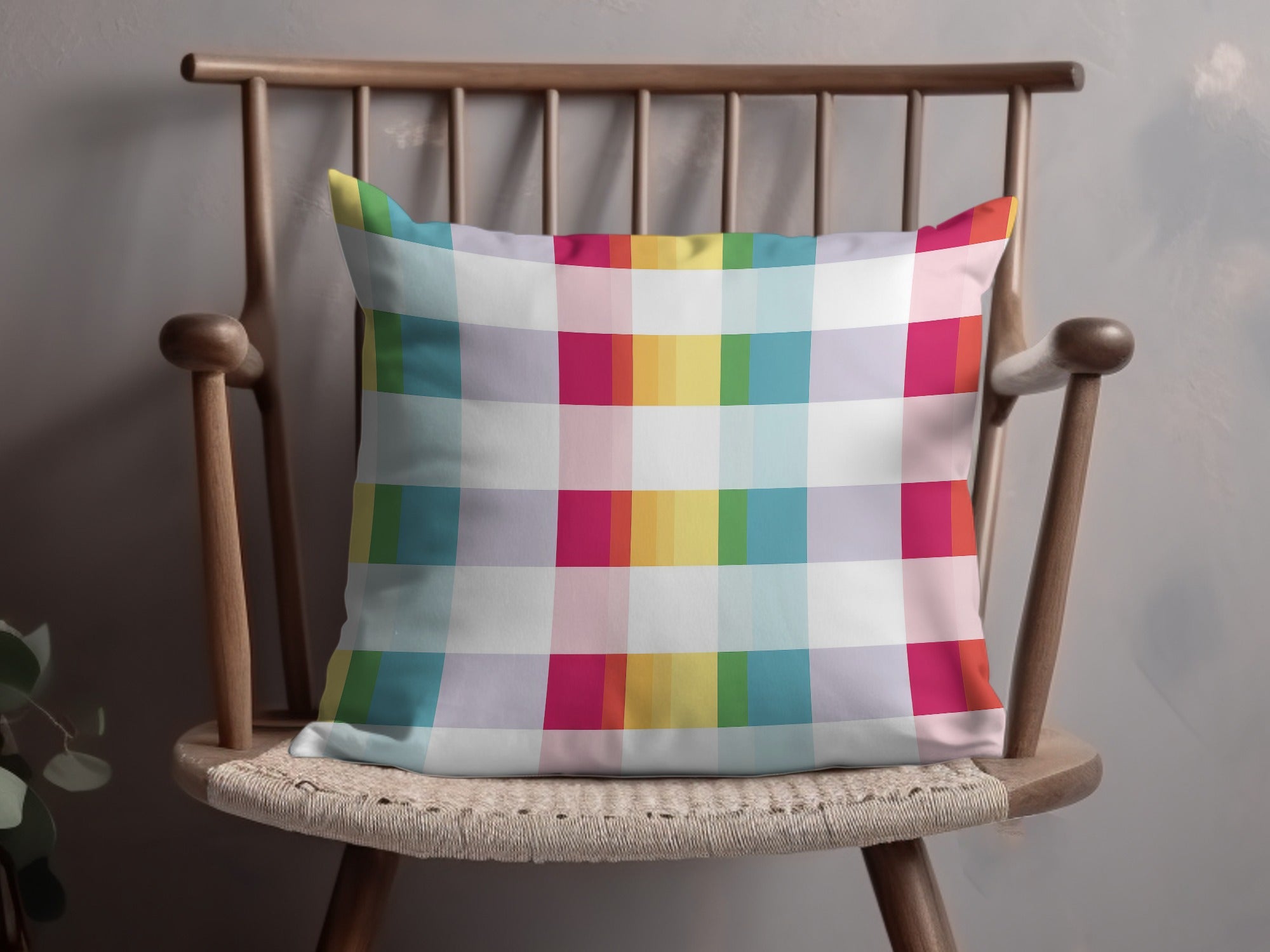 Colorful Checkered Pattern Throw Pillow Decor Pillow
