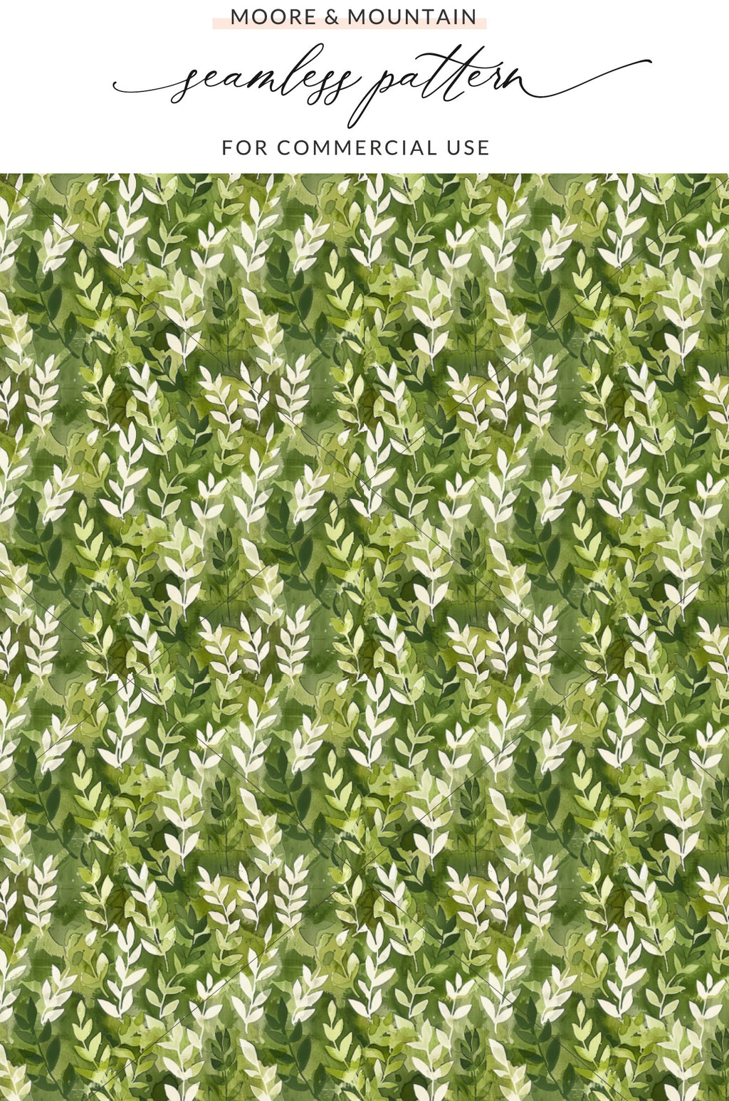 Green Leafy Seamless Pattern for Commercial Use