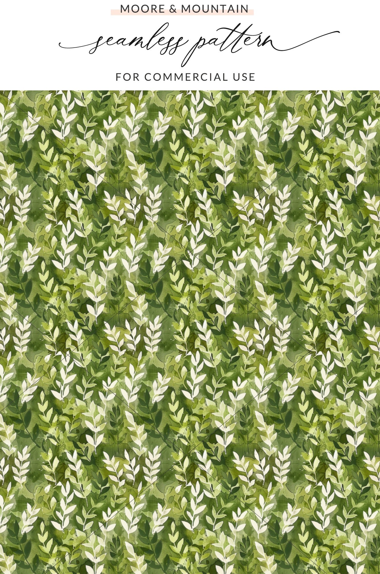 Green Leafy Seamless Pattern for Commercial Use