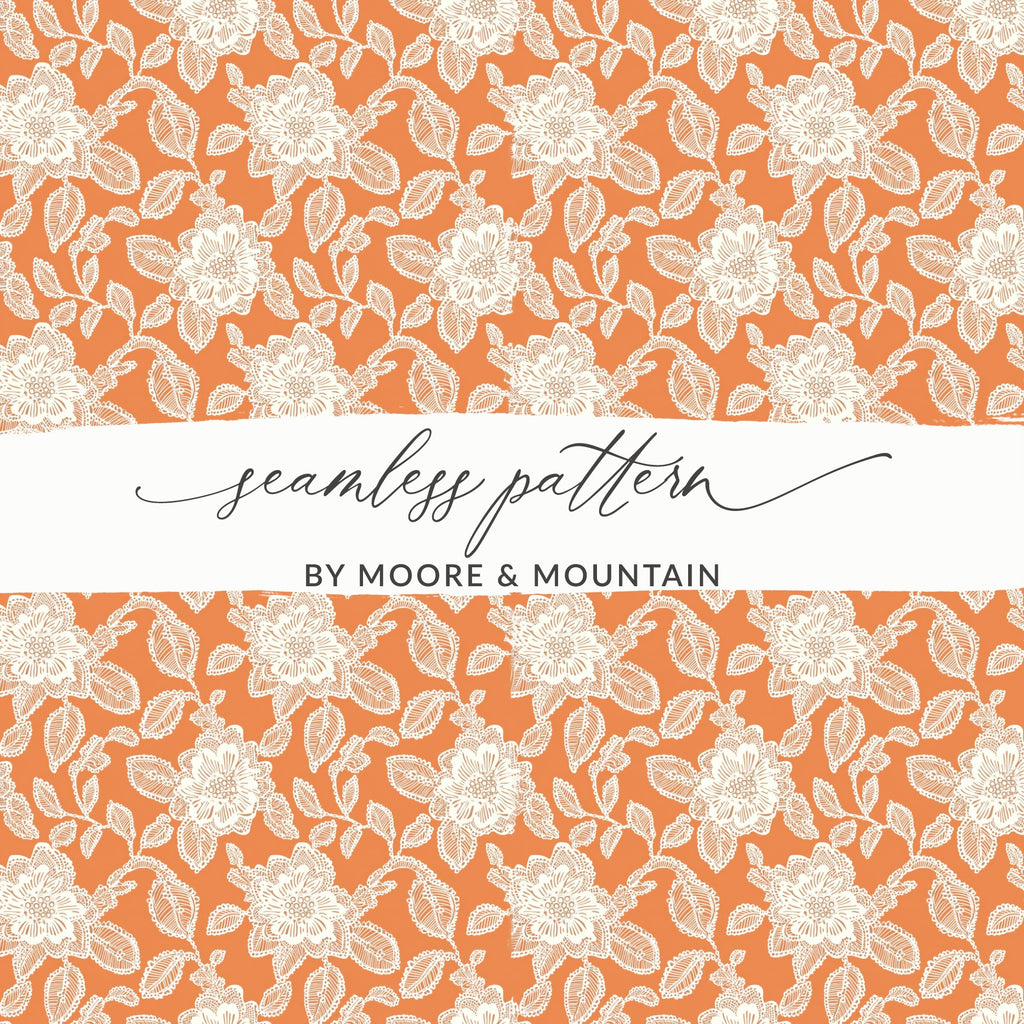 Orange Floral Seamless Pattern by Moore and Mountain