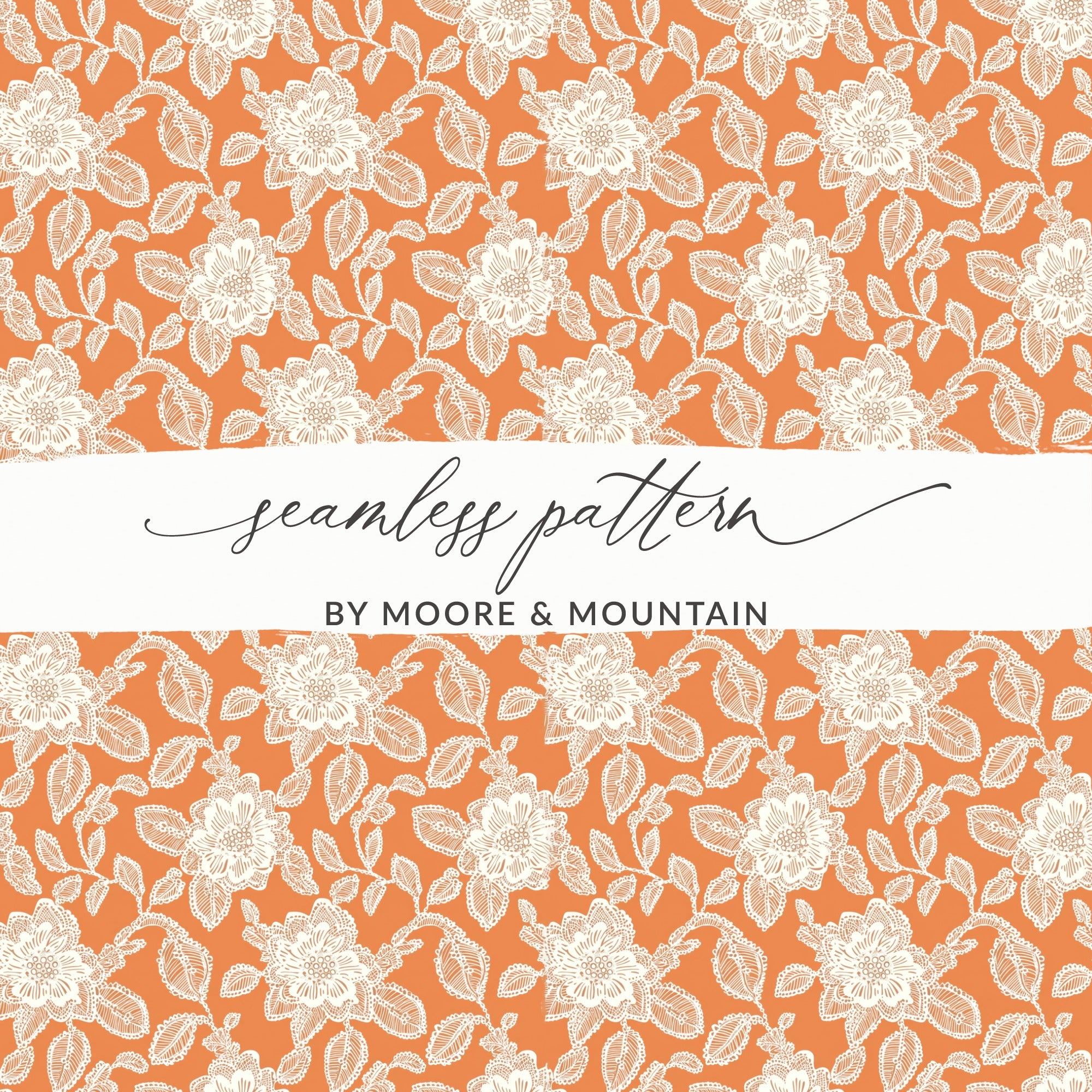 Orange Floral Seamless Pattern by Moore and Mountain