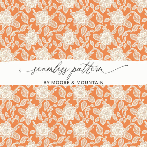 Orange Floral Seamless Pattern by Moore and Mountain