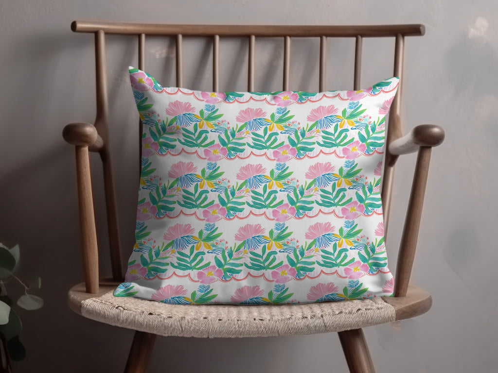 Vibrant Watercolor Floral Design Pink Flowers Scalloped product type
Cushion, Pillow, Home Decor, Floral, Botanical, Watercolor, Scalloped, Pattern, Vibrant, Colorful, Artistic, Design, Modern, Bright, Cheerful, Pink, Green, Blue, Yellow, Multi-color