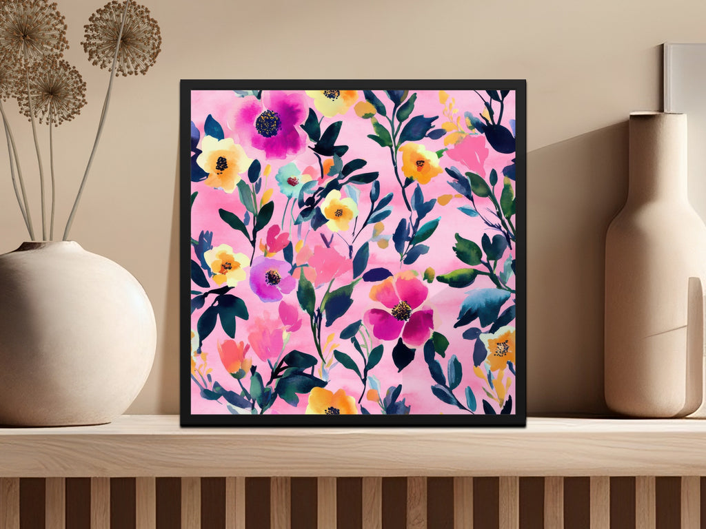 Vibrant Floral Pattern Art Print Wall Decor