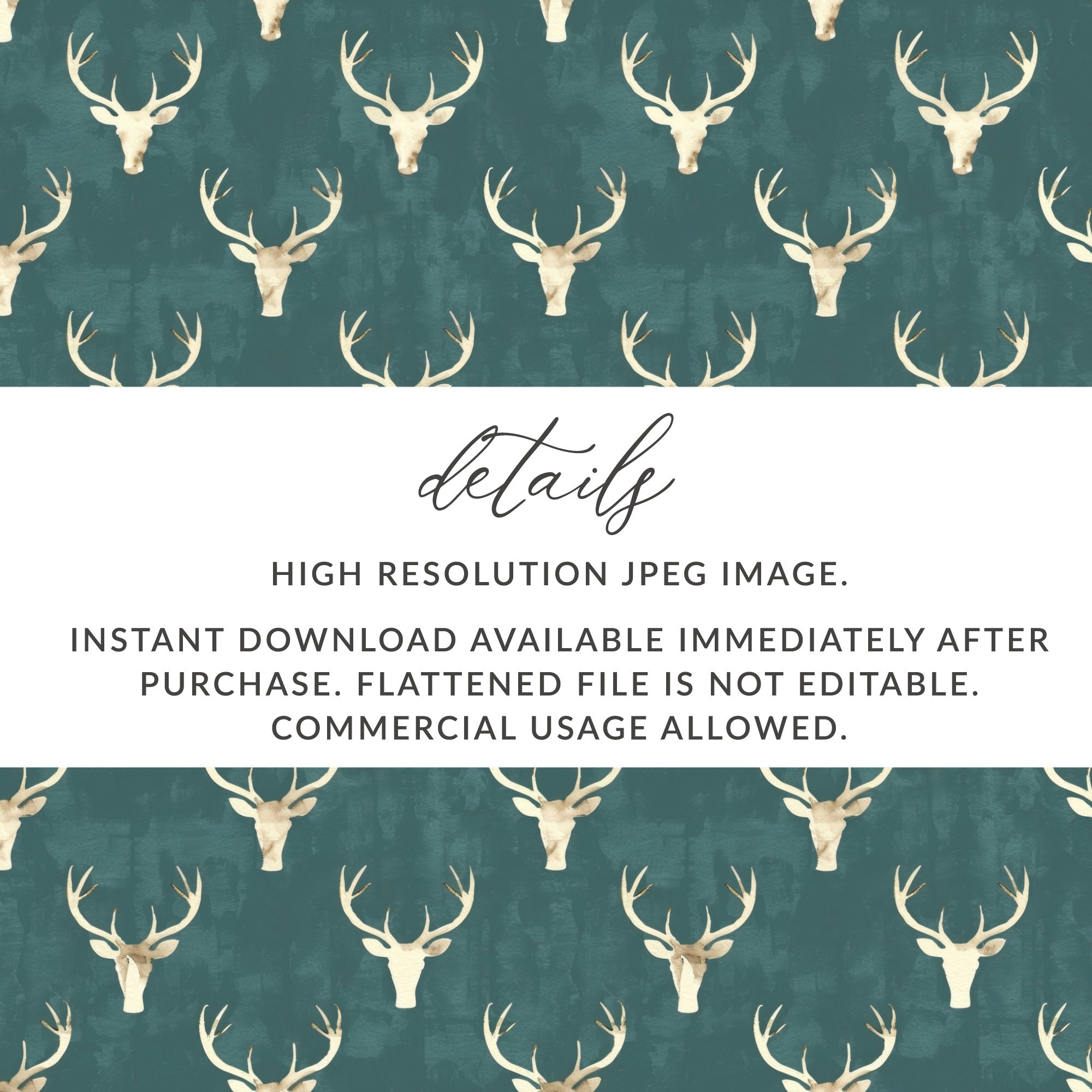 Deer Antler Pattern High-Resolution Instant Download File