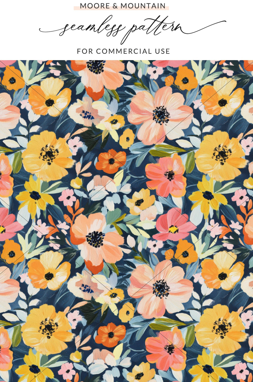 Colorful Floral Seamless Pattern for Commercial Use