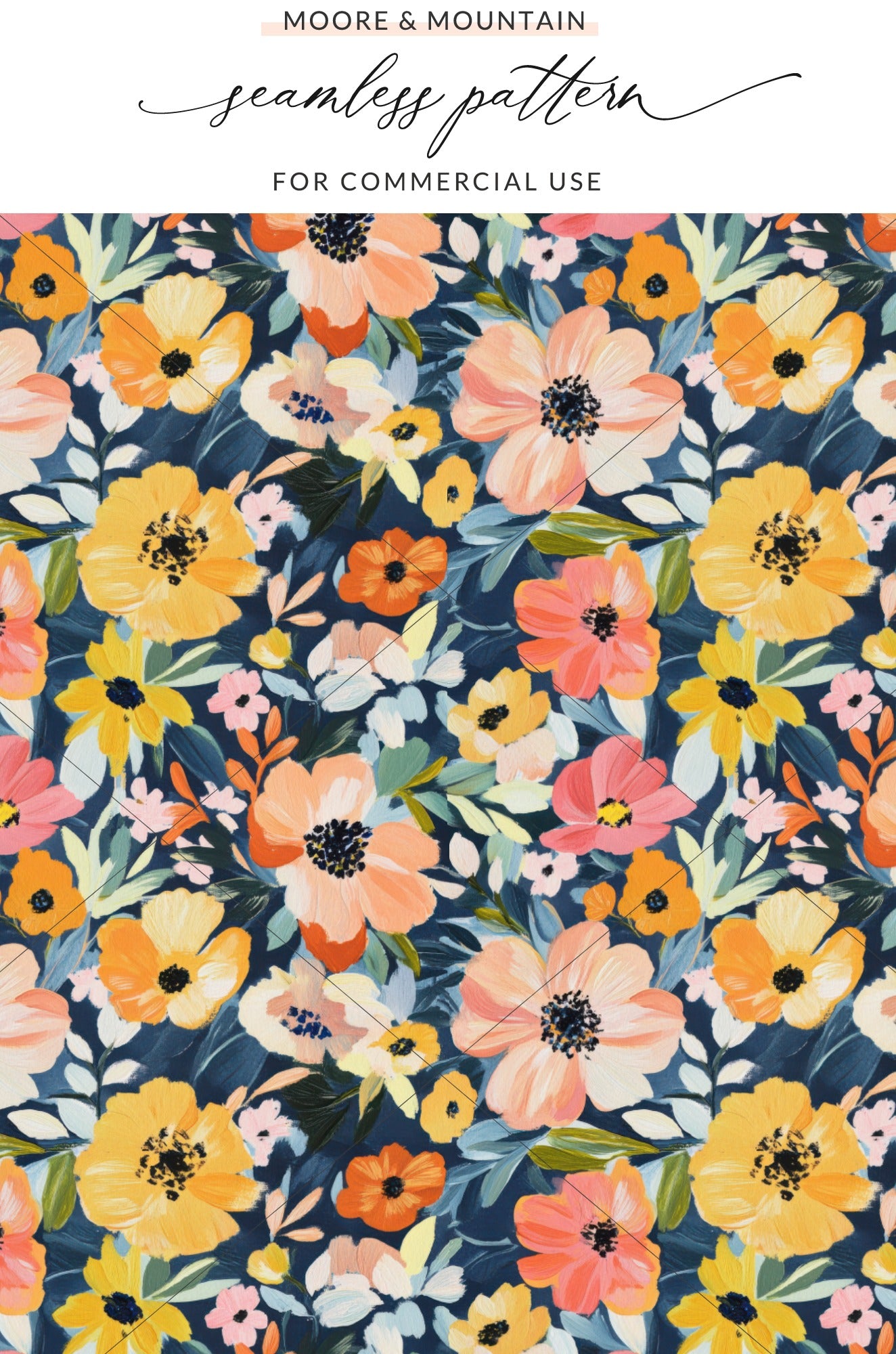 Colorful Floral Seamless Pattern for Commercial Use