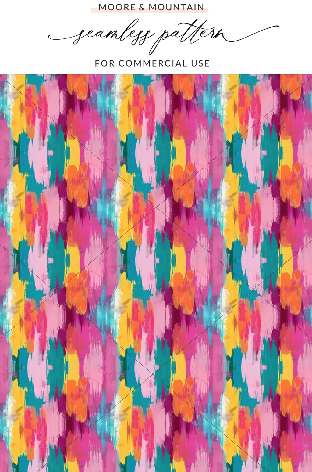 Colorful Abstract Brush Strokes Seamless Pattern Design