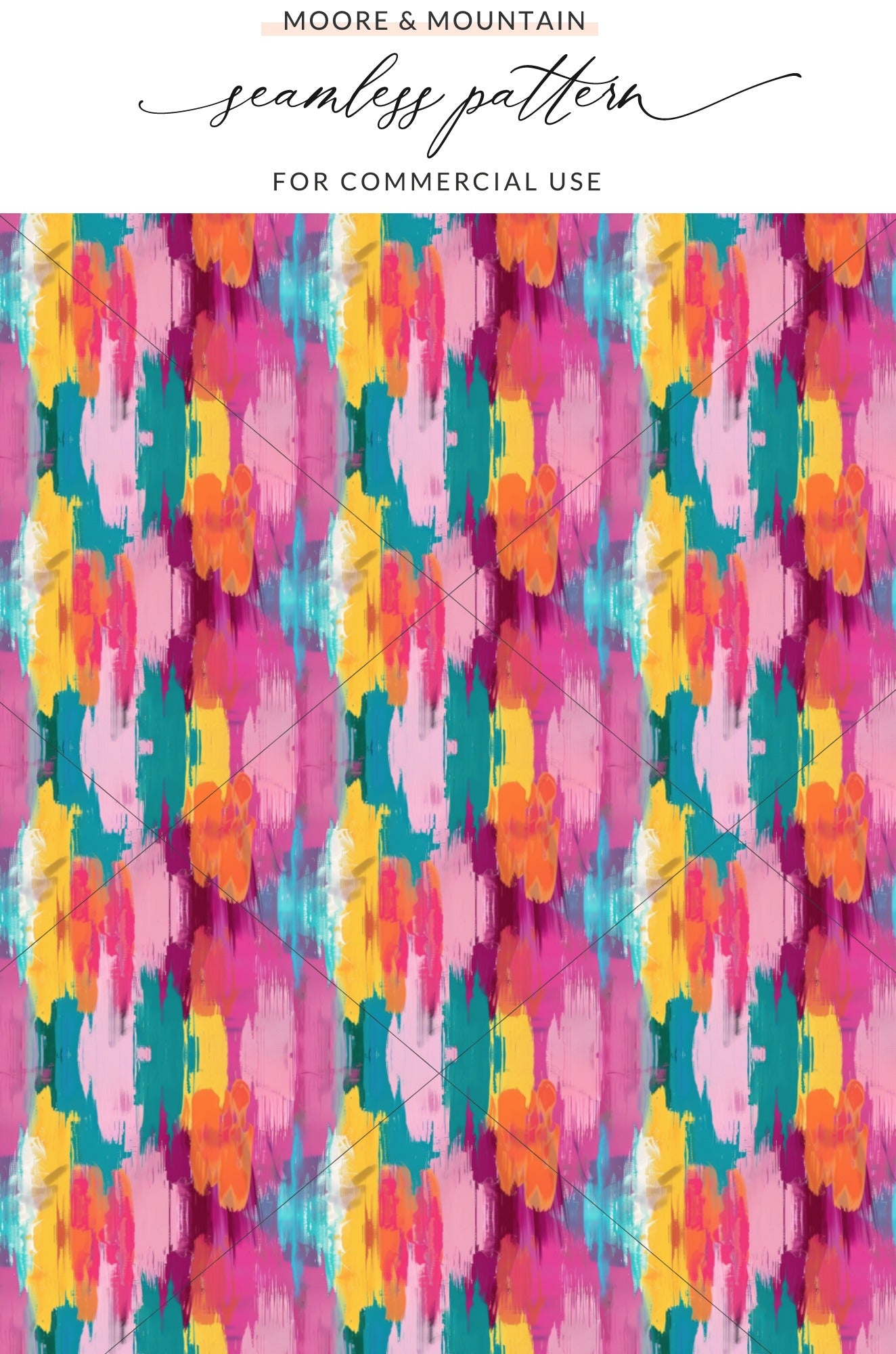 Colorful Abstract Brush Strokes Seamless Pattern Design