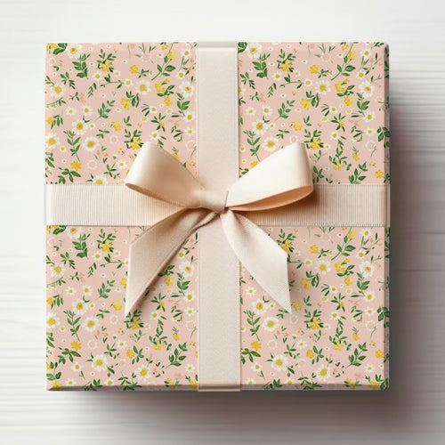 Elegant Floral Gift Box with Bow Beautiful Packaging